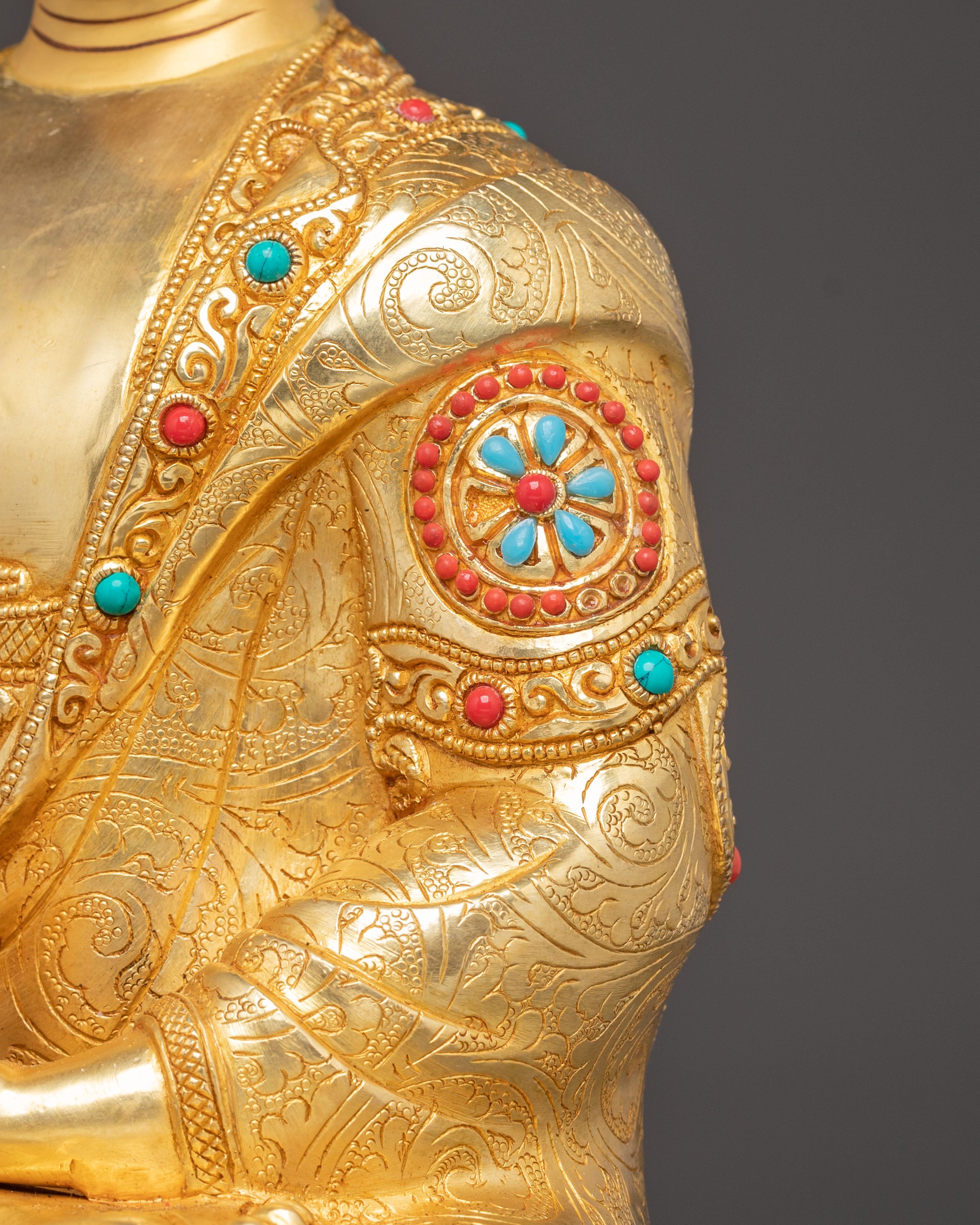 Golden Shakyamuni Buddha Handmade Statue | Gautama Buddha Art