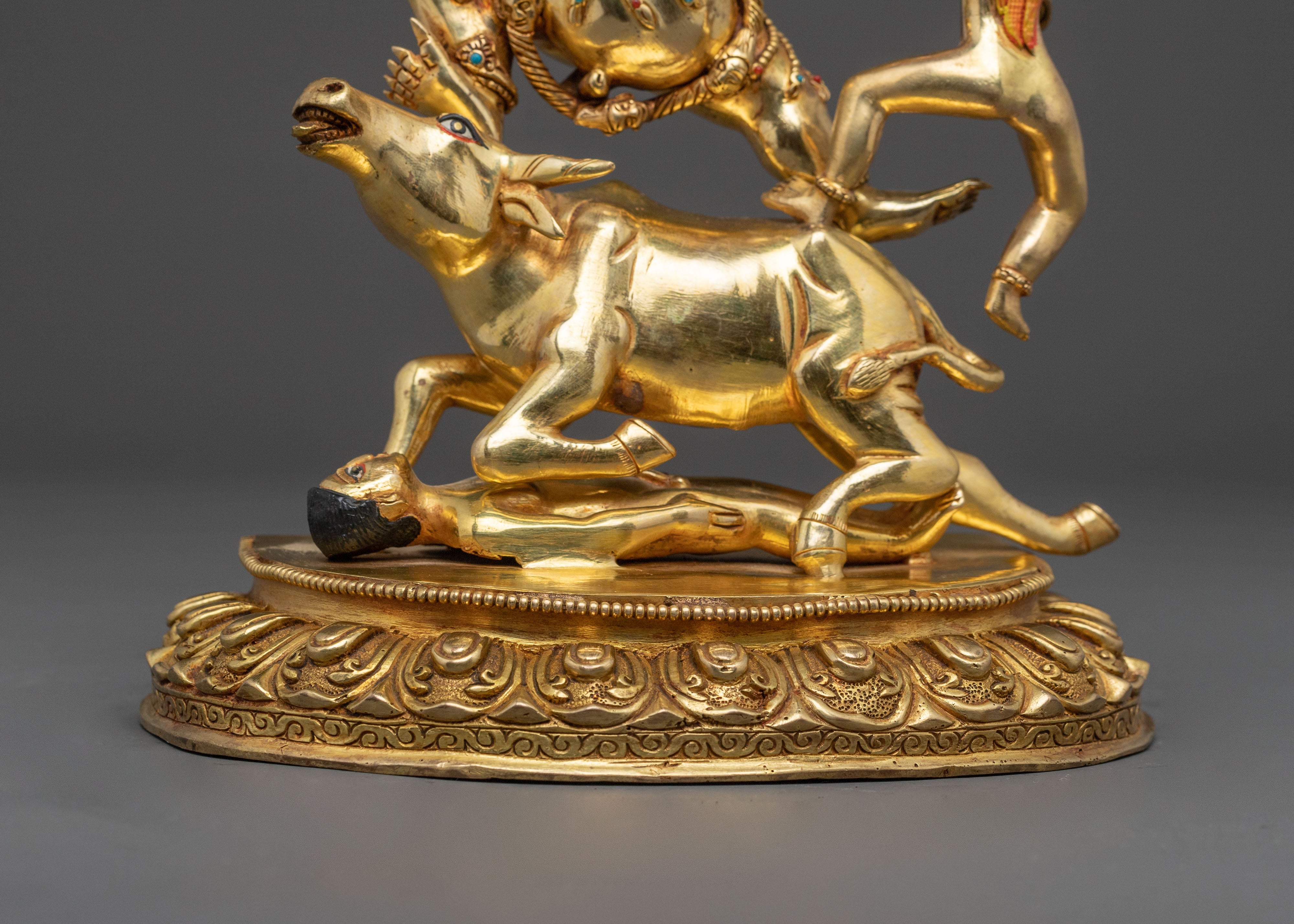Majestic 24K Gold Gilded Statue of Yamantaka