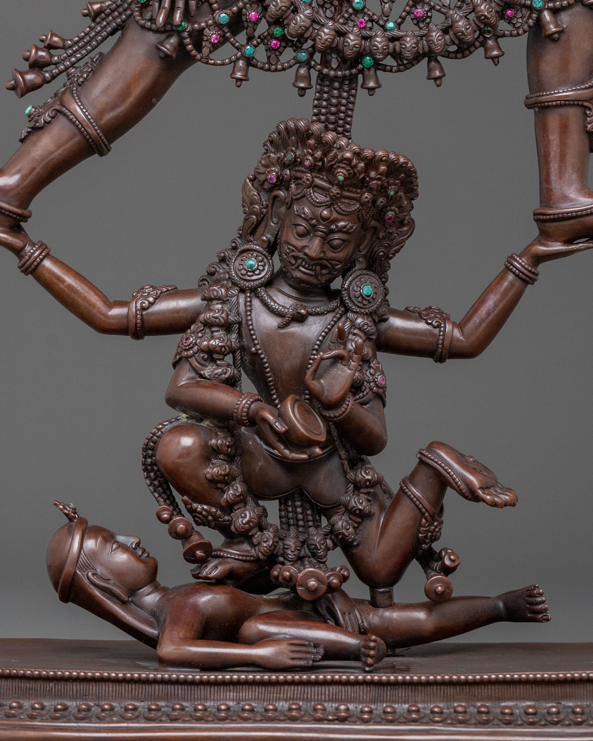 Goddess Siddhi Laxmi: Oxidized Copper Figurine