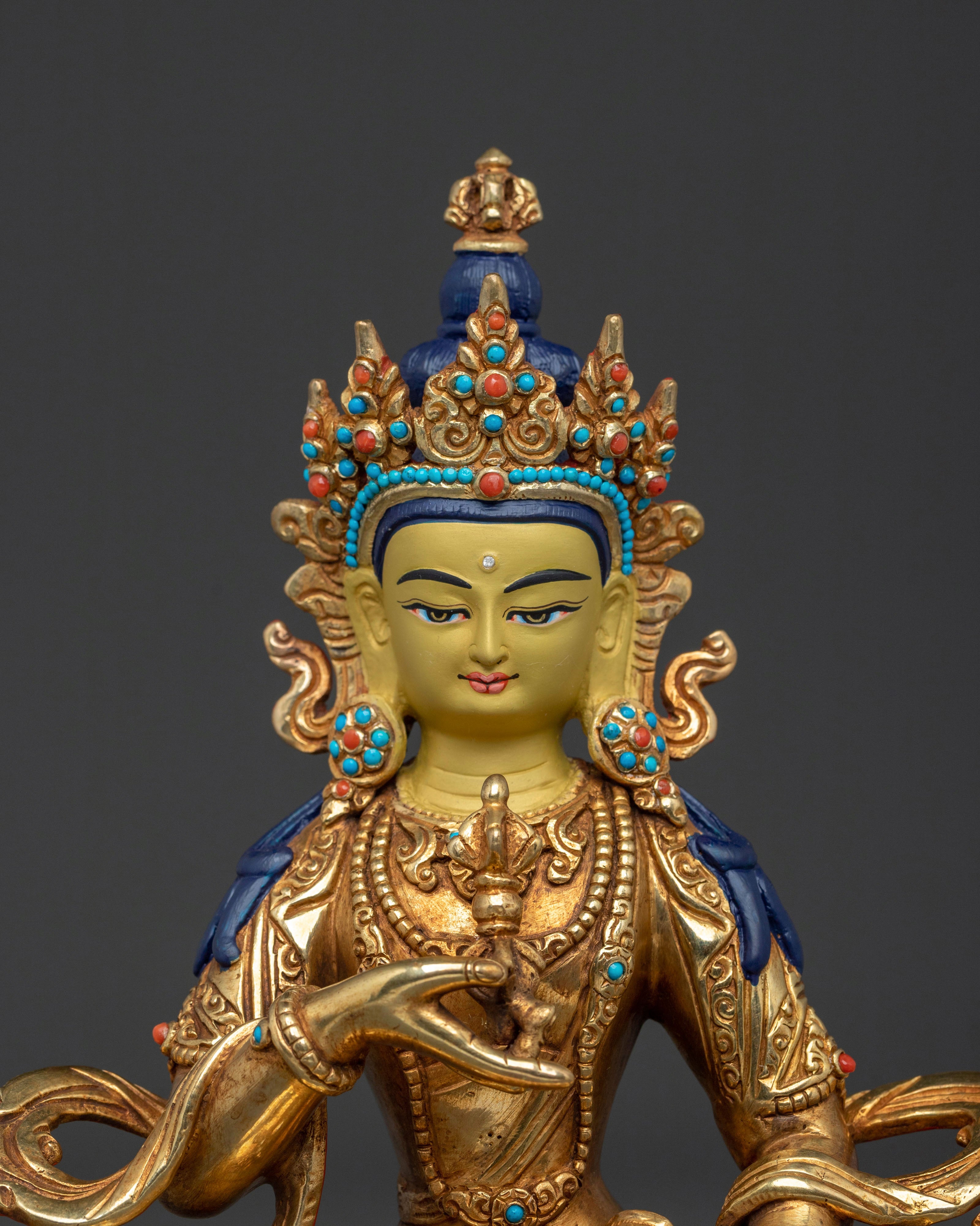 Vajrasattva Statue | 24K Gold Gilded Figurine