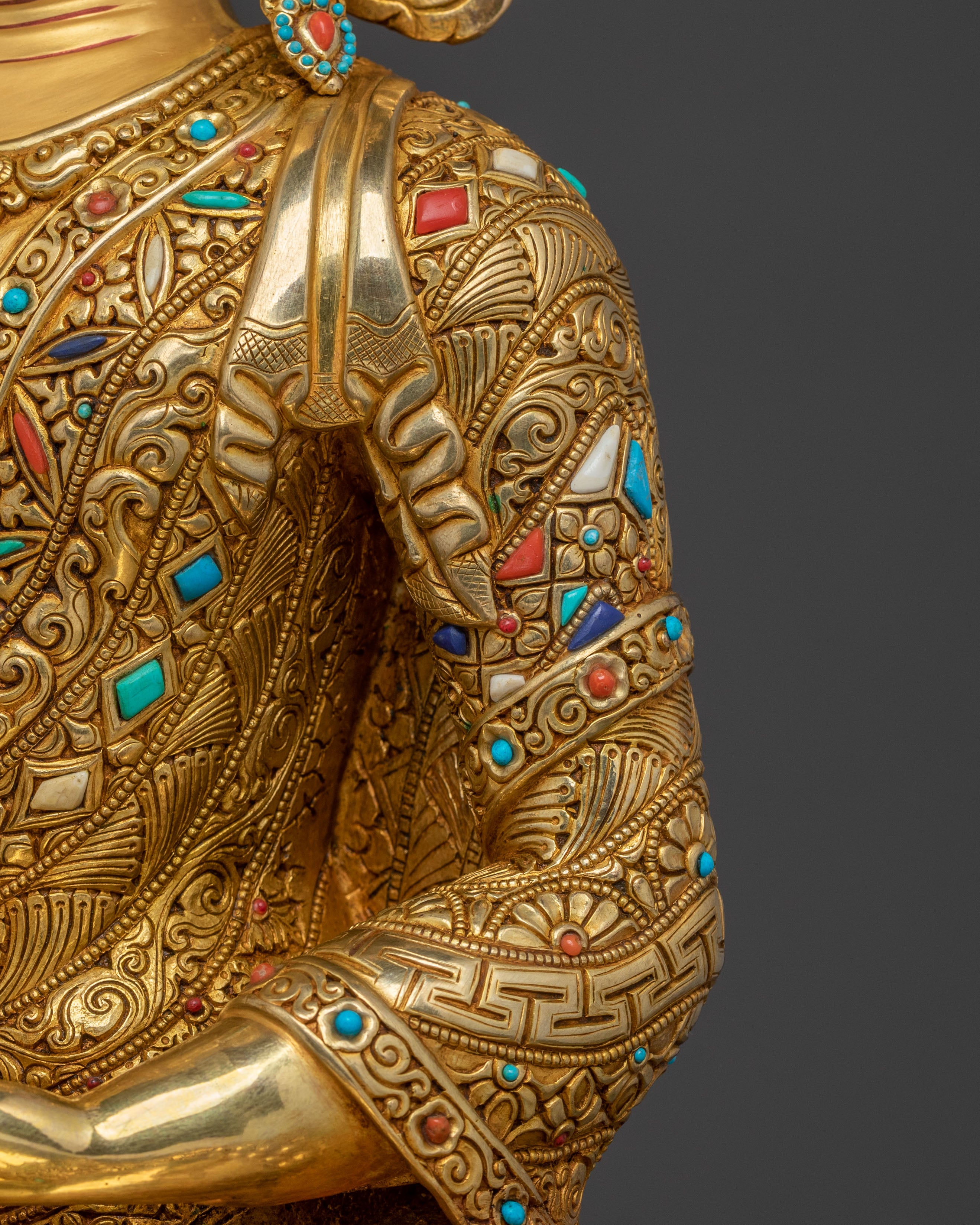 Crowned Mitrugpa Sacred Statue with 24K Gold Glided