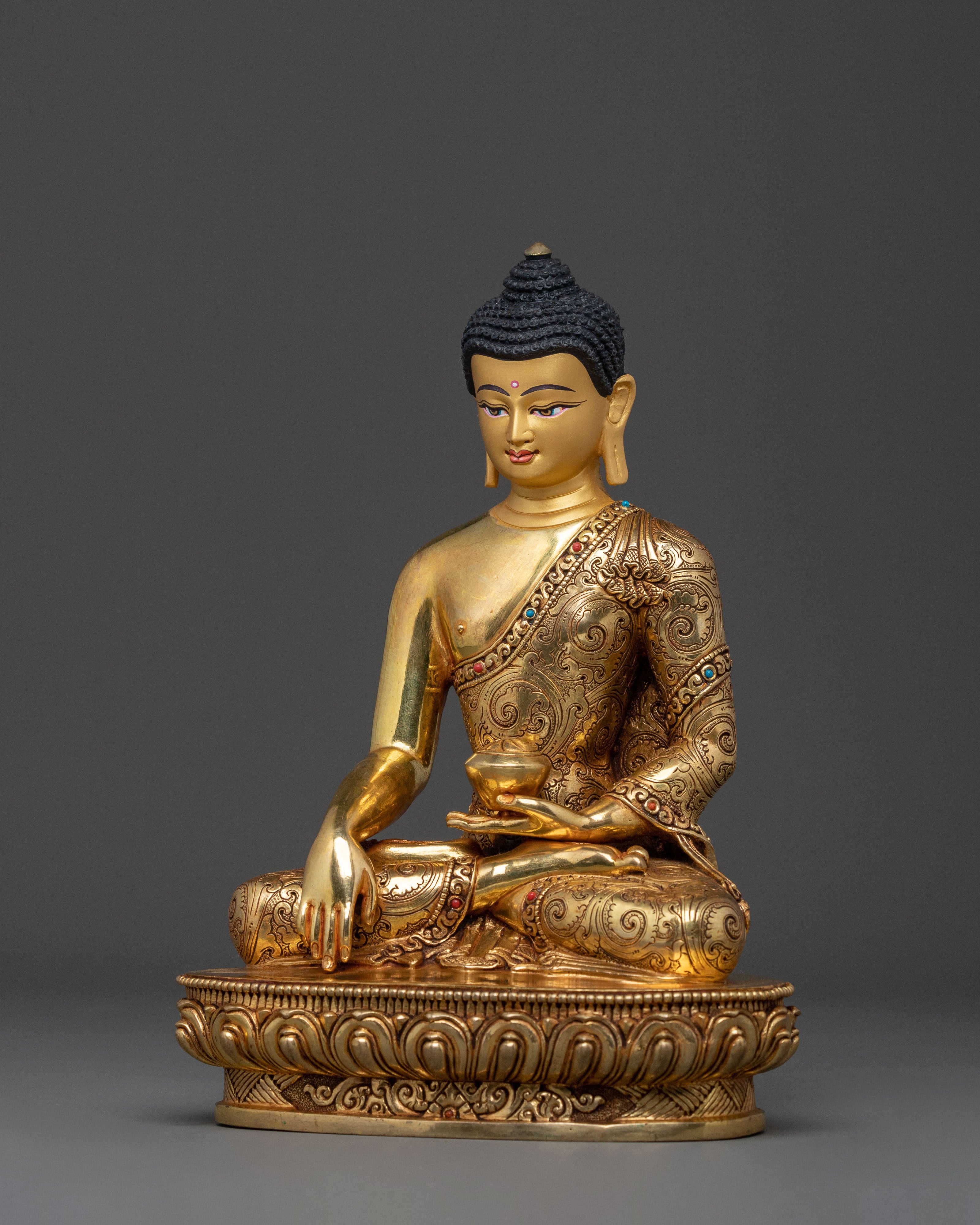 Golden Three Buddhas Spiritual Statue Set
