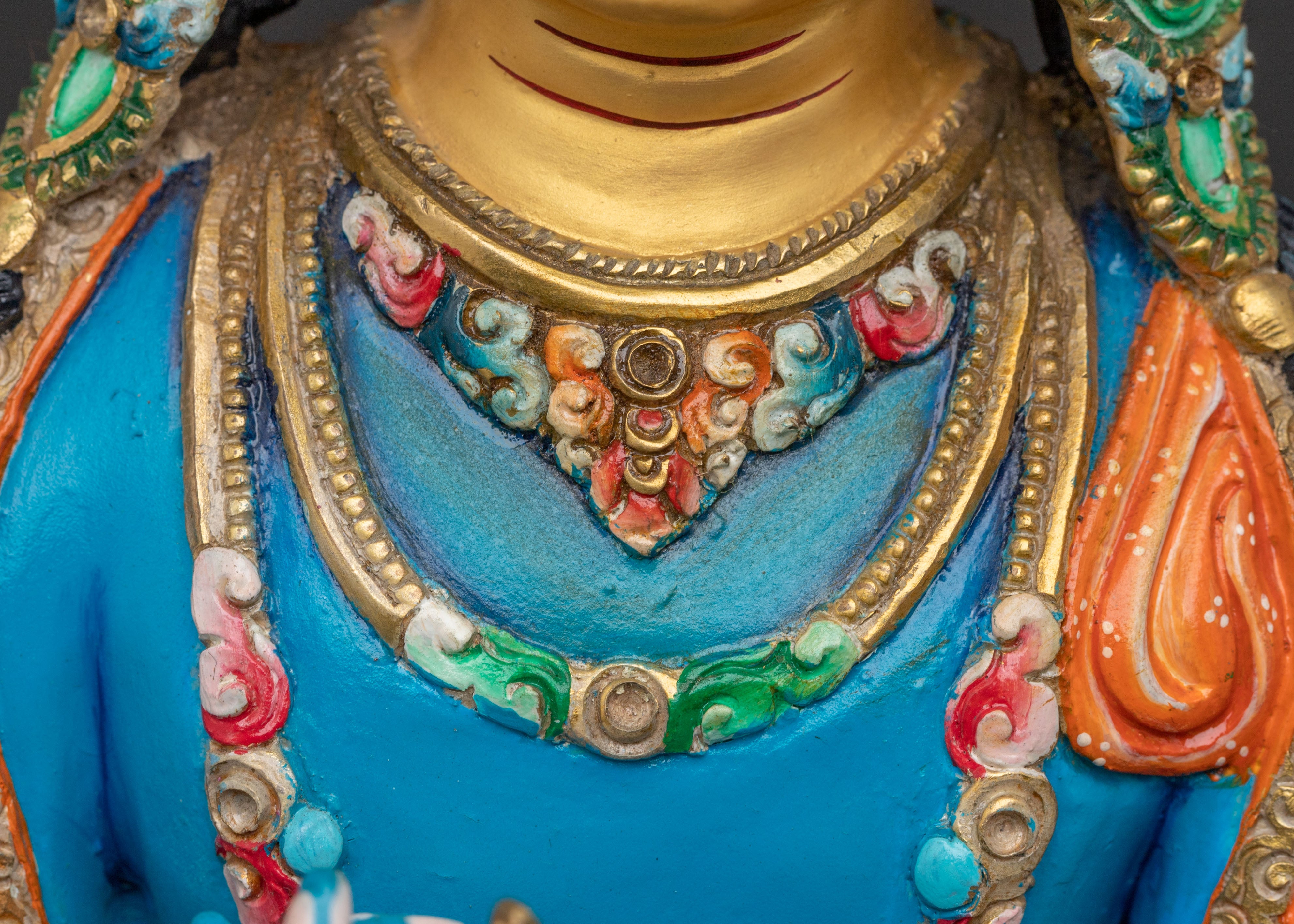 Vajradhara Spiritual Statue: Hand-Gilded Reverence