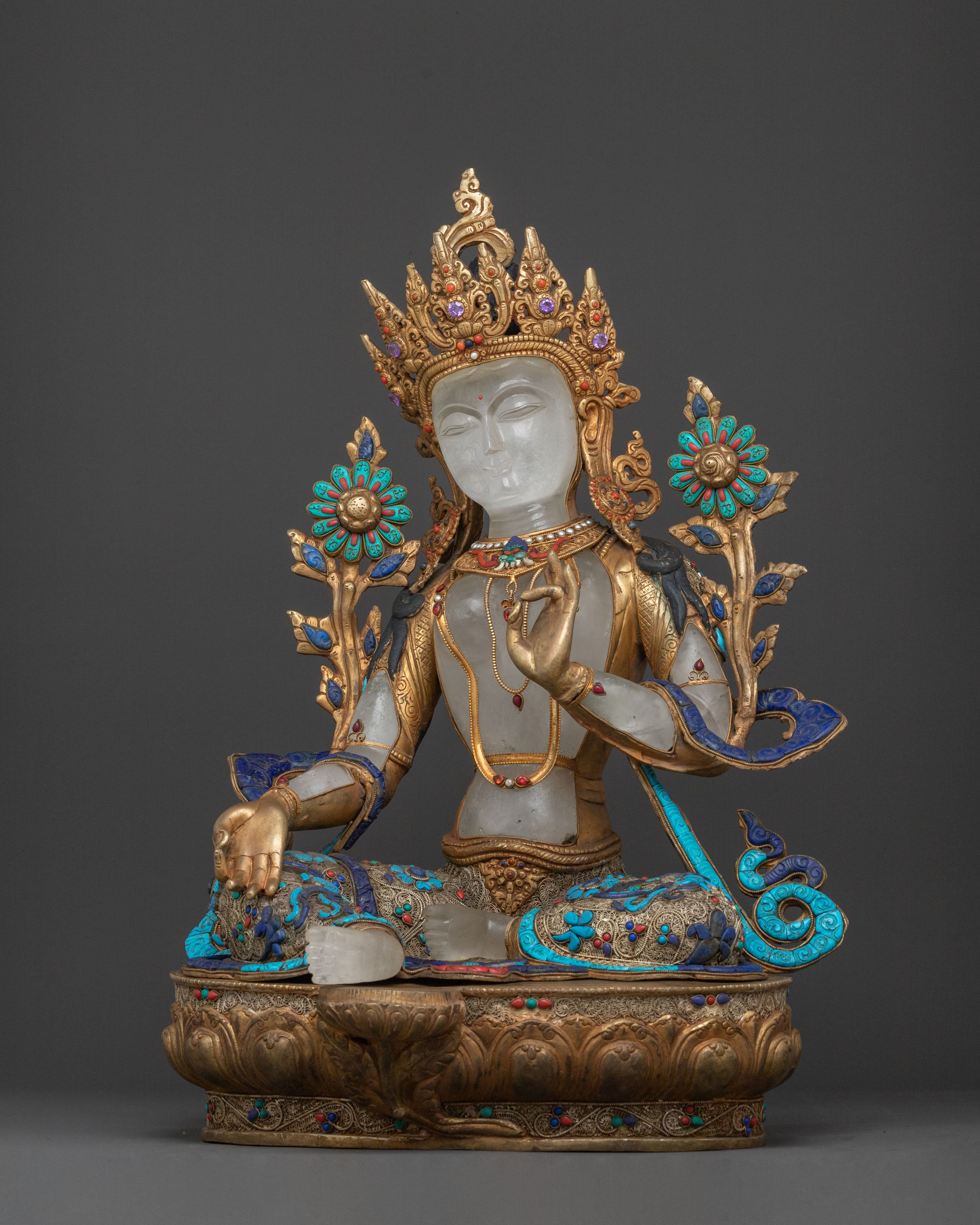 Green Tara Healing and Blessing Statue | Himalayan Buddhist Art
