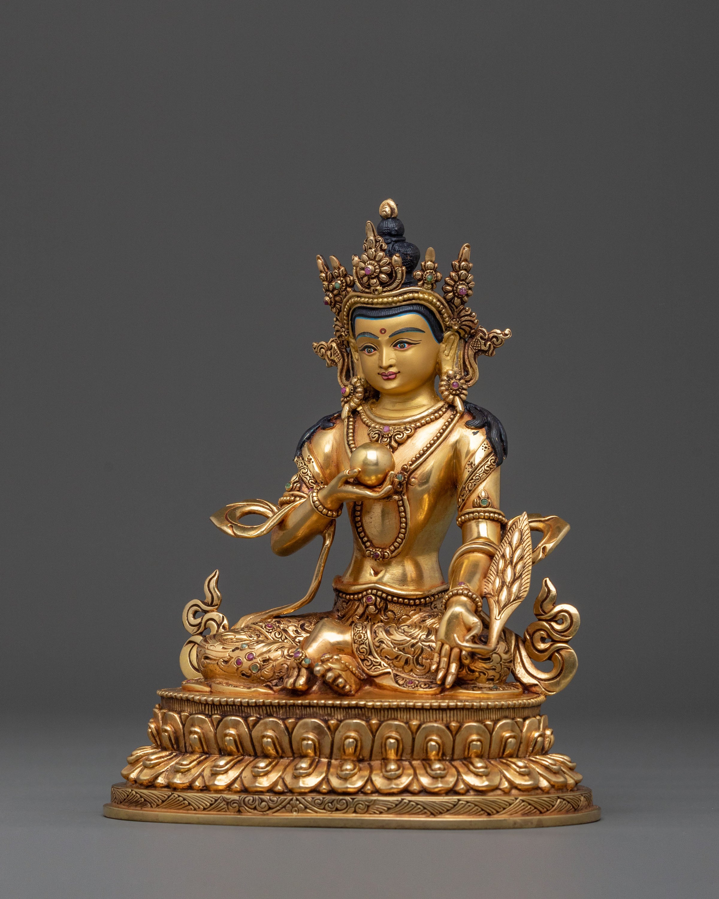 Kshitigarbha Sacred Rupa | 24K Gold Gilded Sculpture
