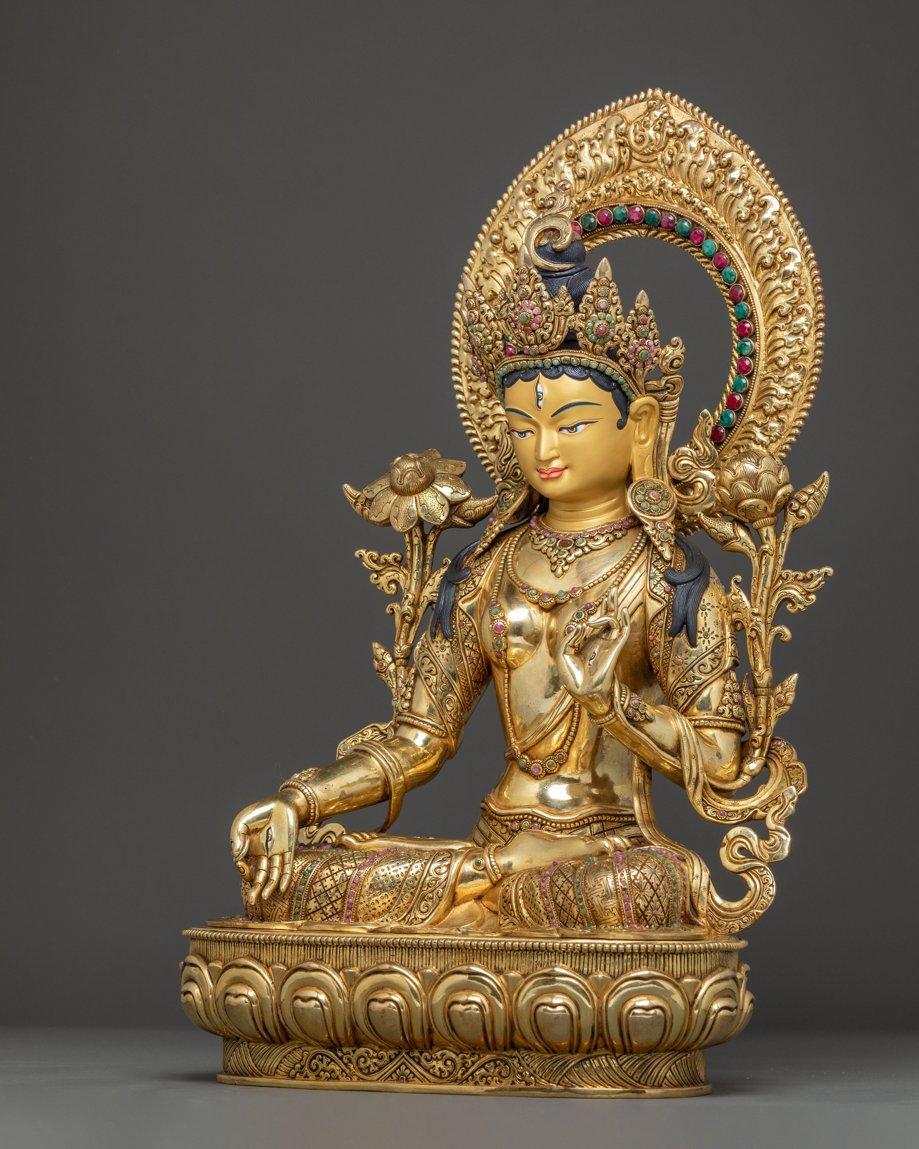 White Tara Statue: Deity of Long Life and Good Health