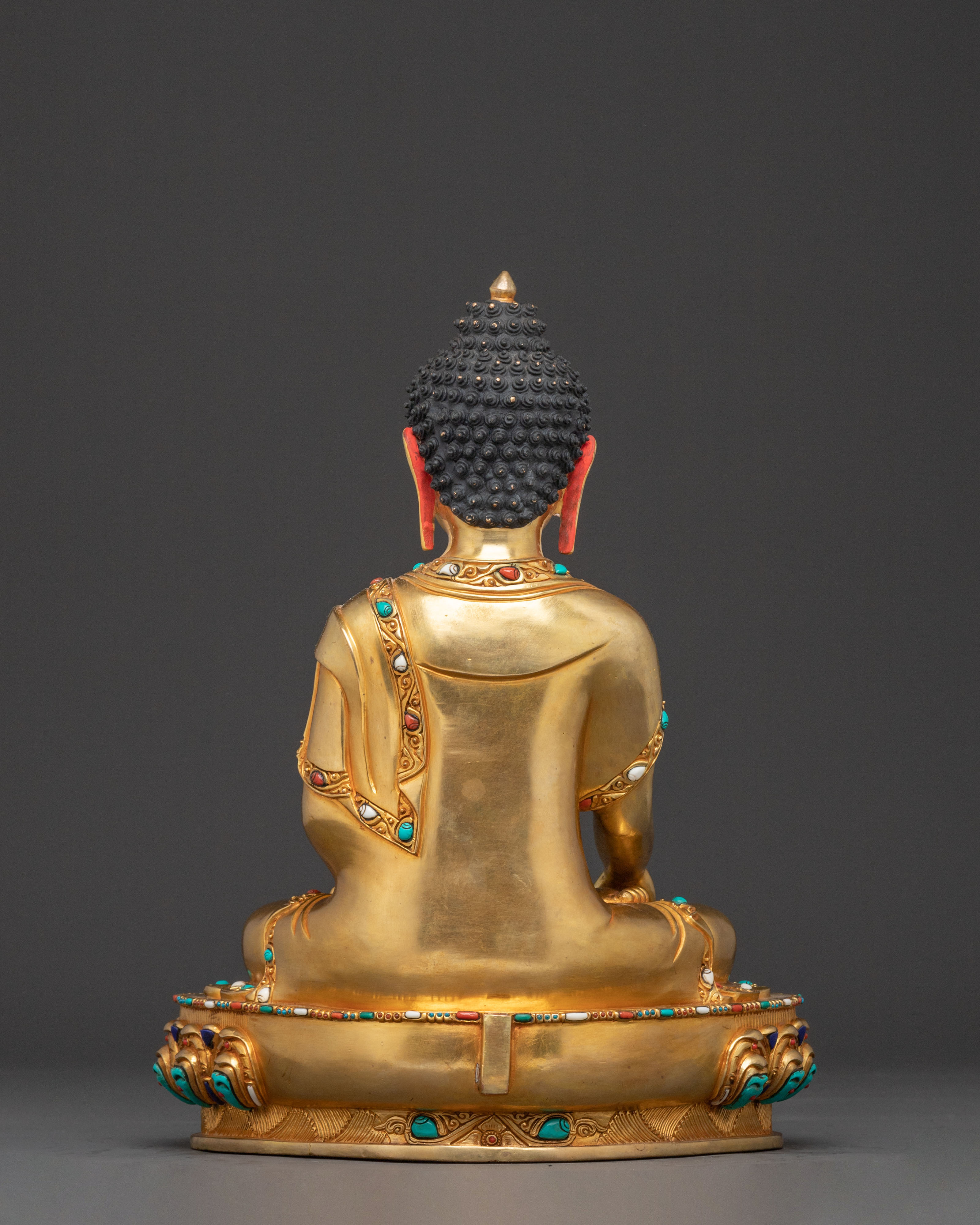 Exquisite 24K Gold Gilded Shakyamuni Buddha Statue for Altar Decor