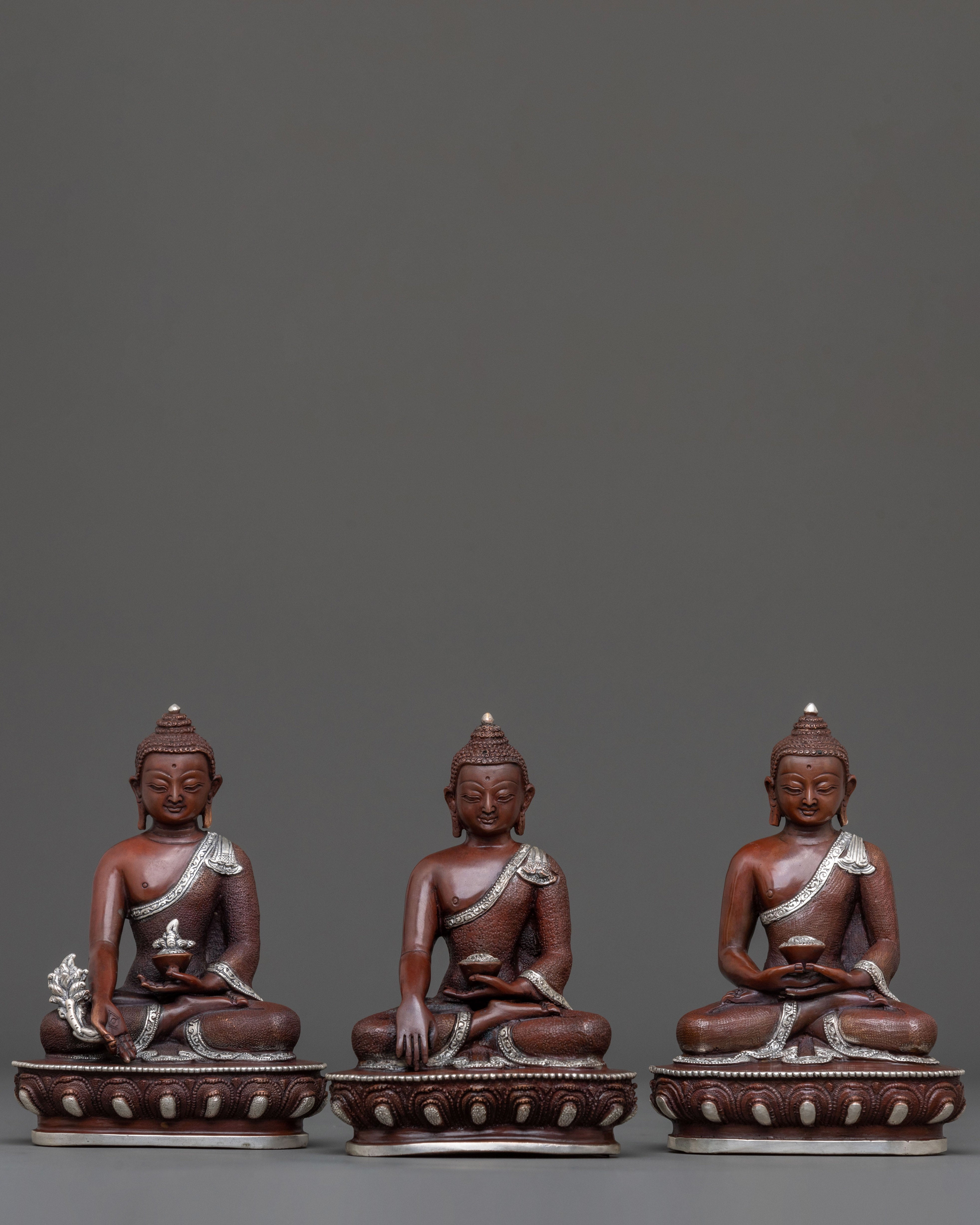 Three Buddhas Statue Set | Altar Home Decor