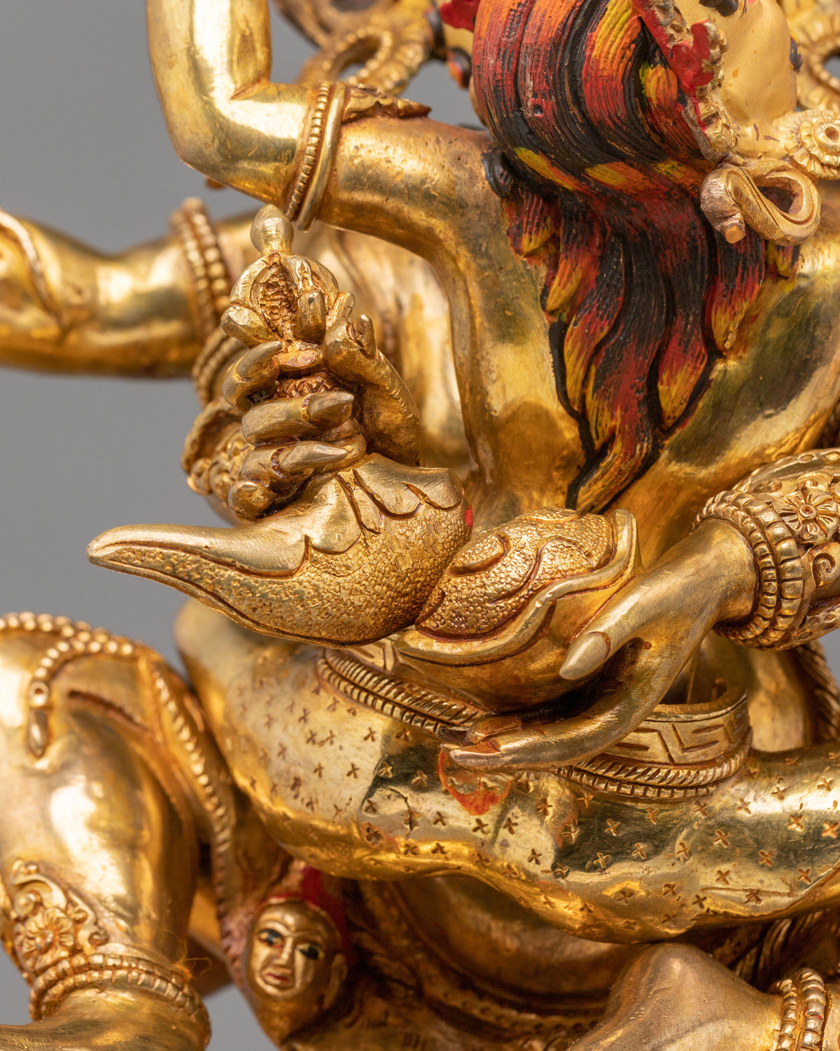 Chaturbhuja Mahakala Copper Sculpture