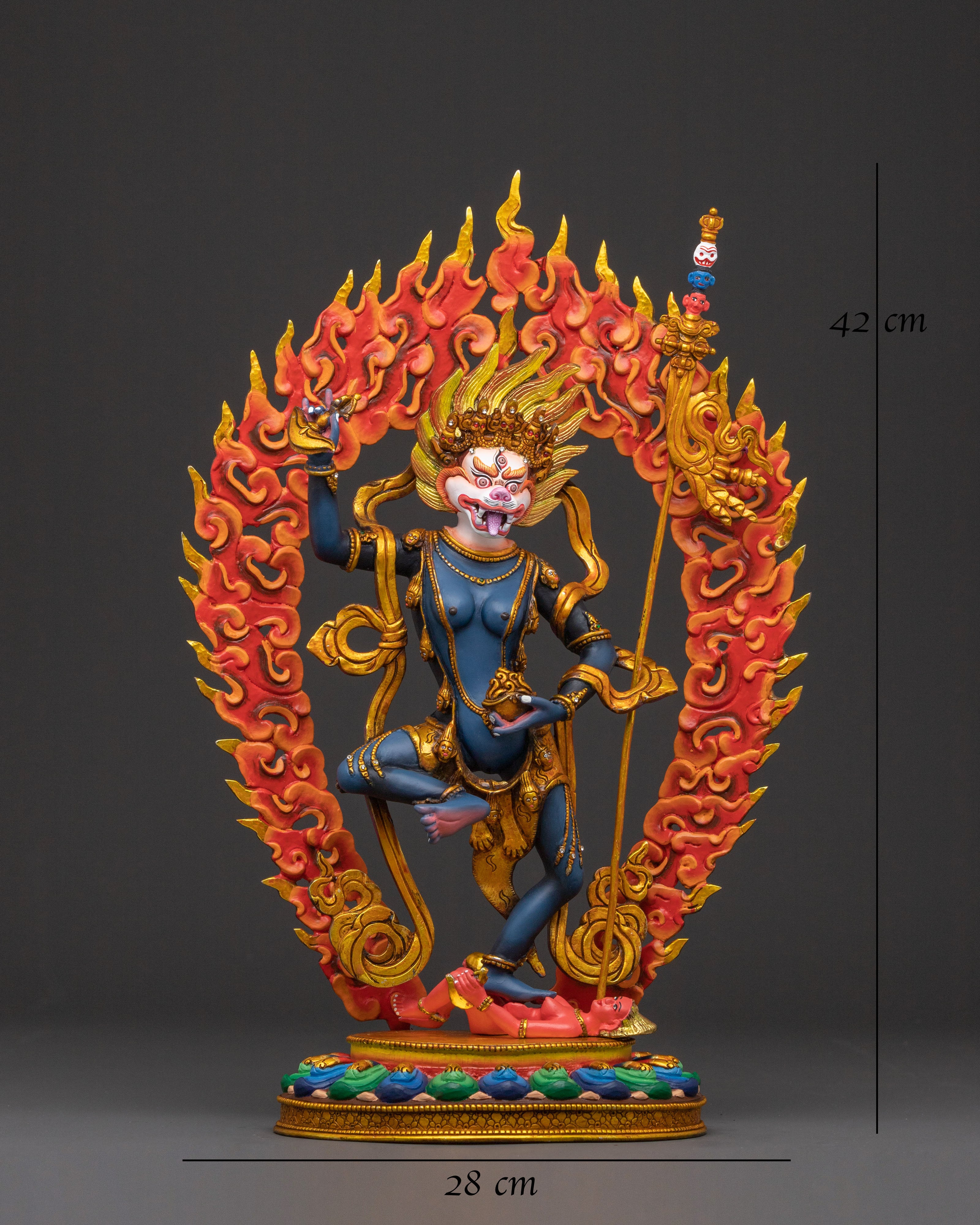 Simhamukha Wrathful Deity Statue | Spiritual Figure