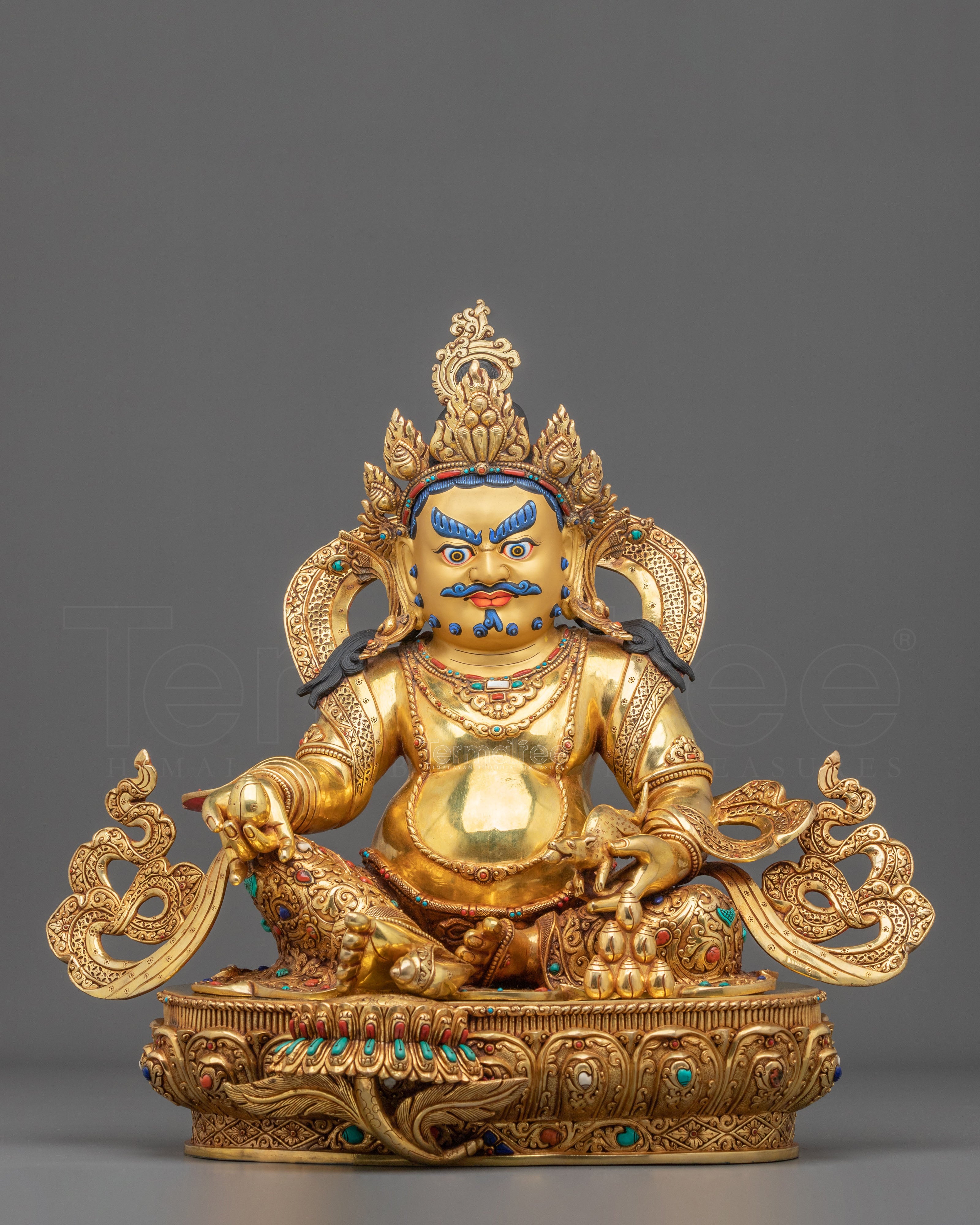 Dzambhala 24K Gold-Coated Statue | Nepalese Craftsmanship