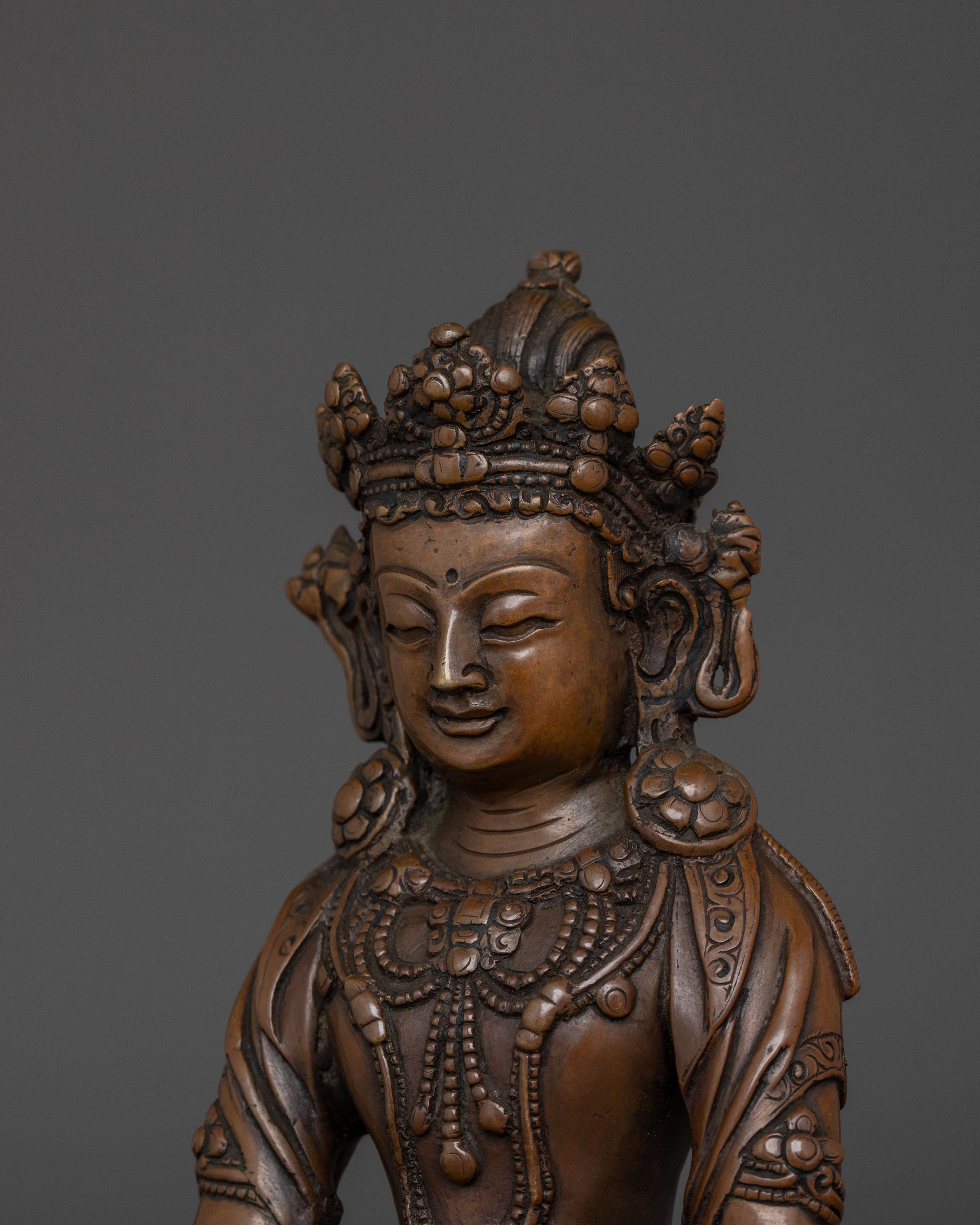 Hand Carved Mitrugpa Statue | Himalayan Altar Decor