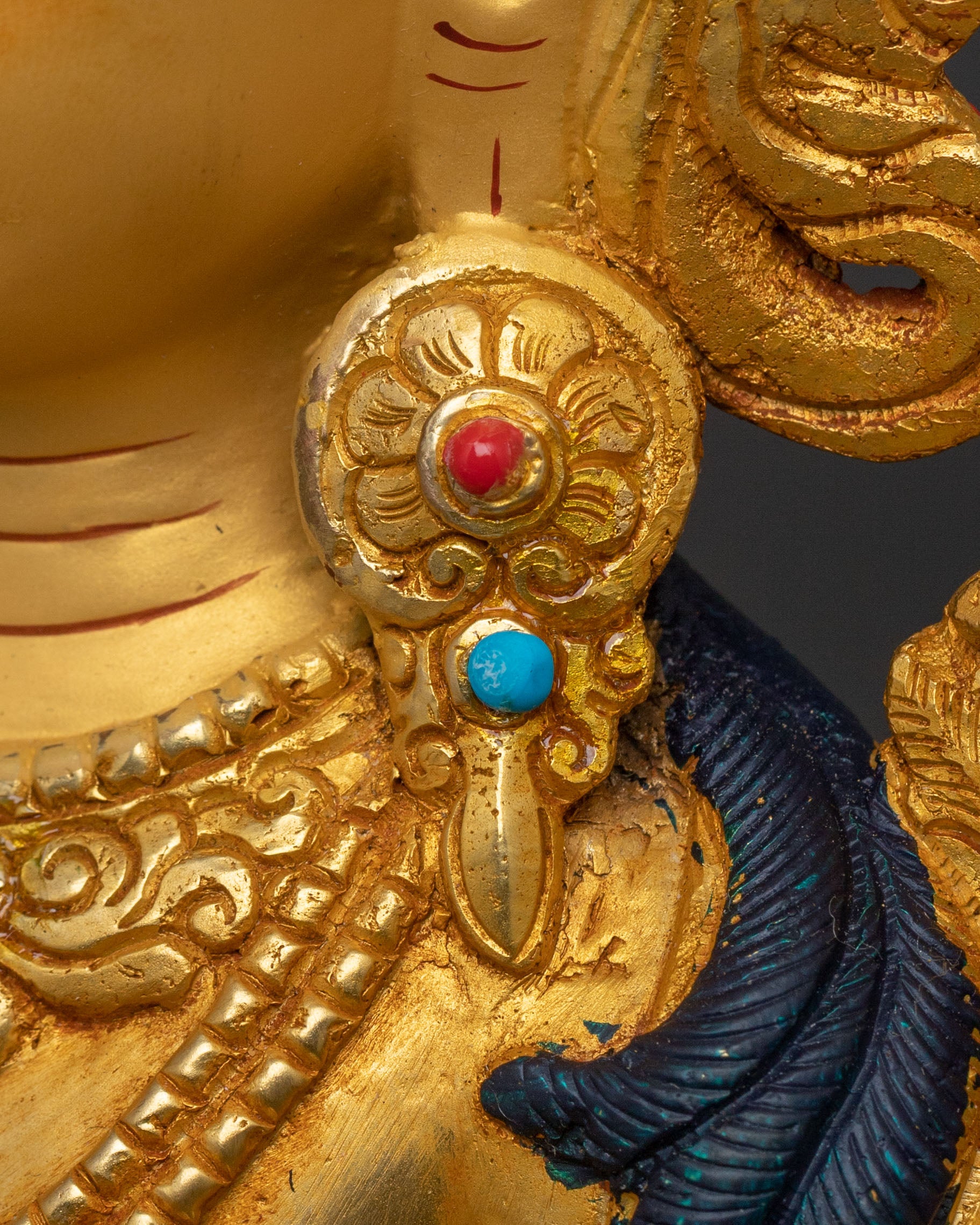 Manjushri Statue Protector of Knowledge | 24k Gold-Glided Sculpture