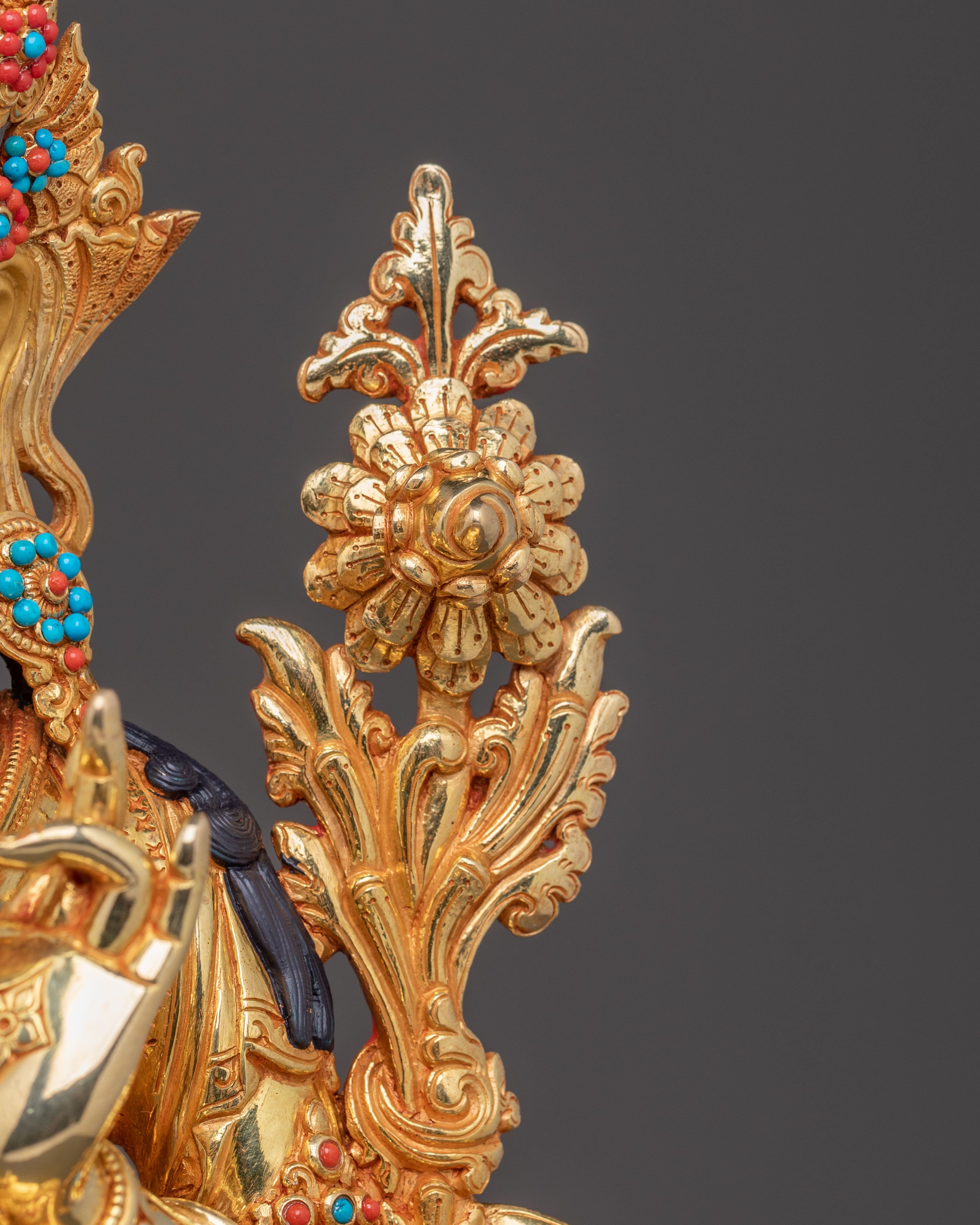 Green Tara Compassionate Healing Statue – Gilded Copper Art