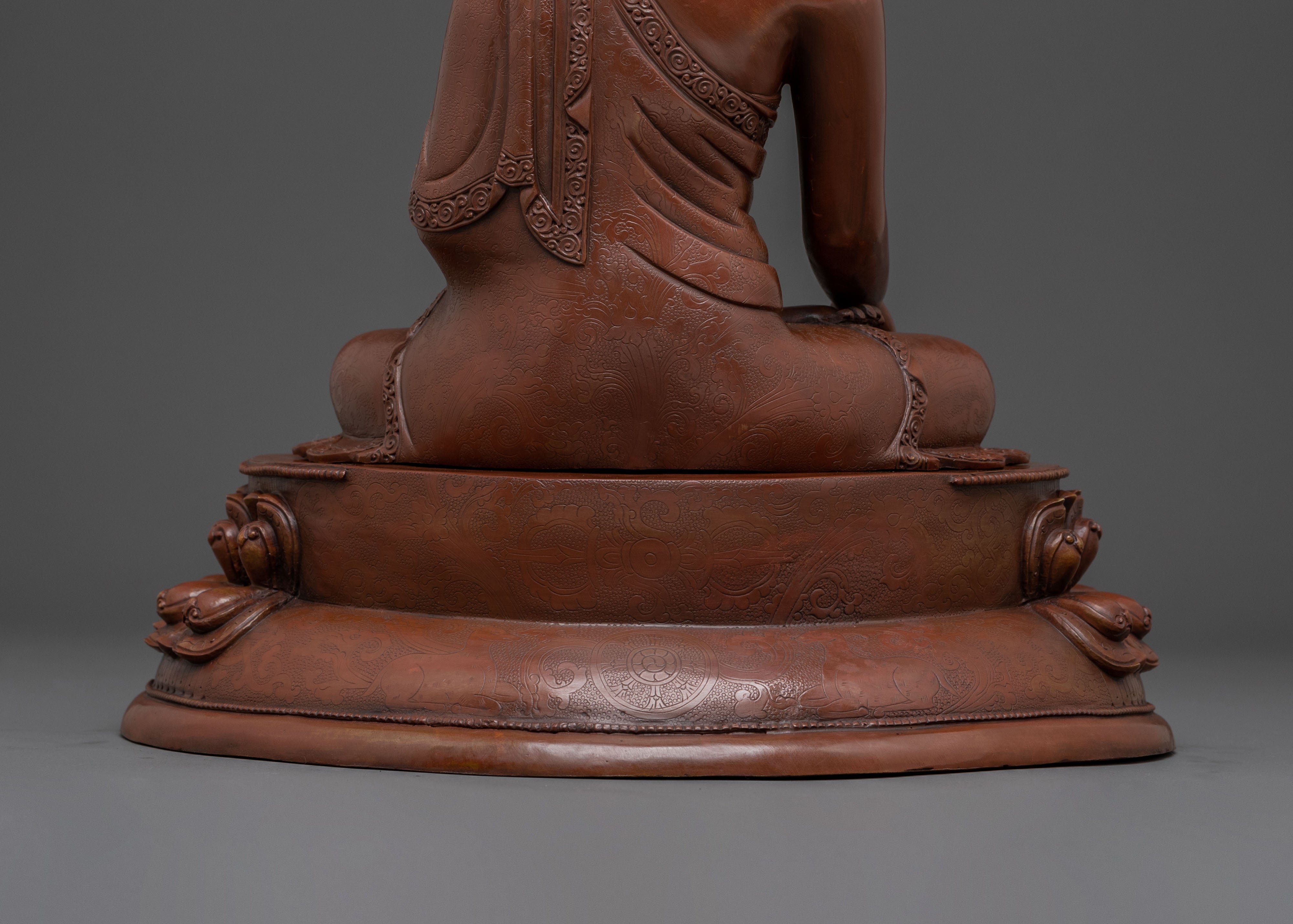Shakyamuni Buddha Oxidized Copper Statue | Altar Decor