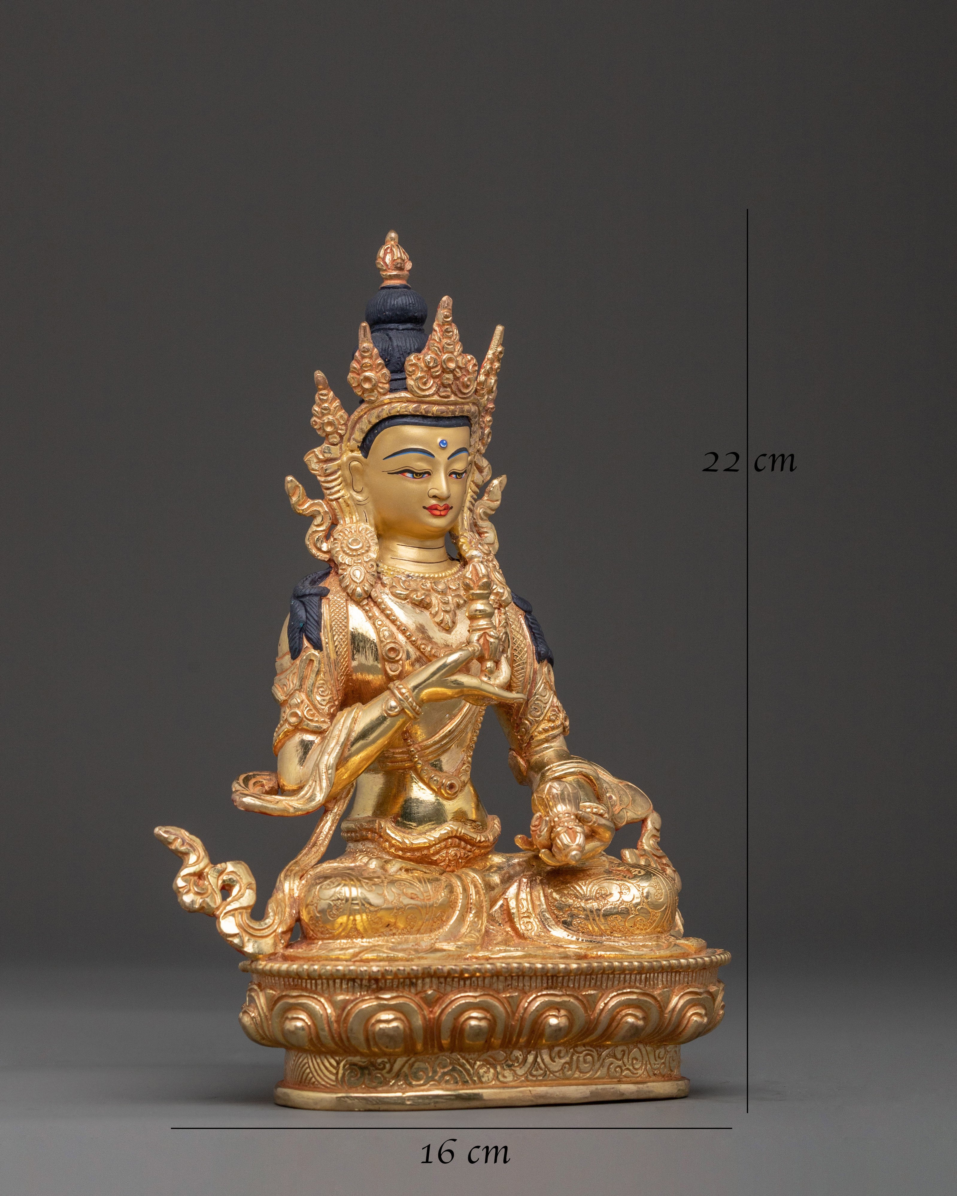 Vajrasattva Statue 24K Gold Gilded Statue: Central Deity