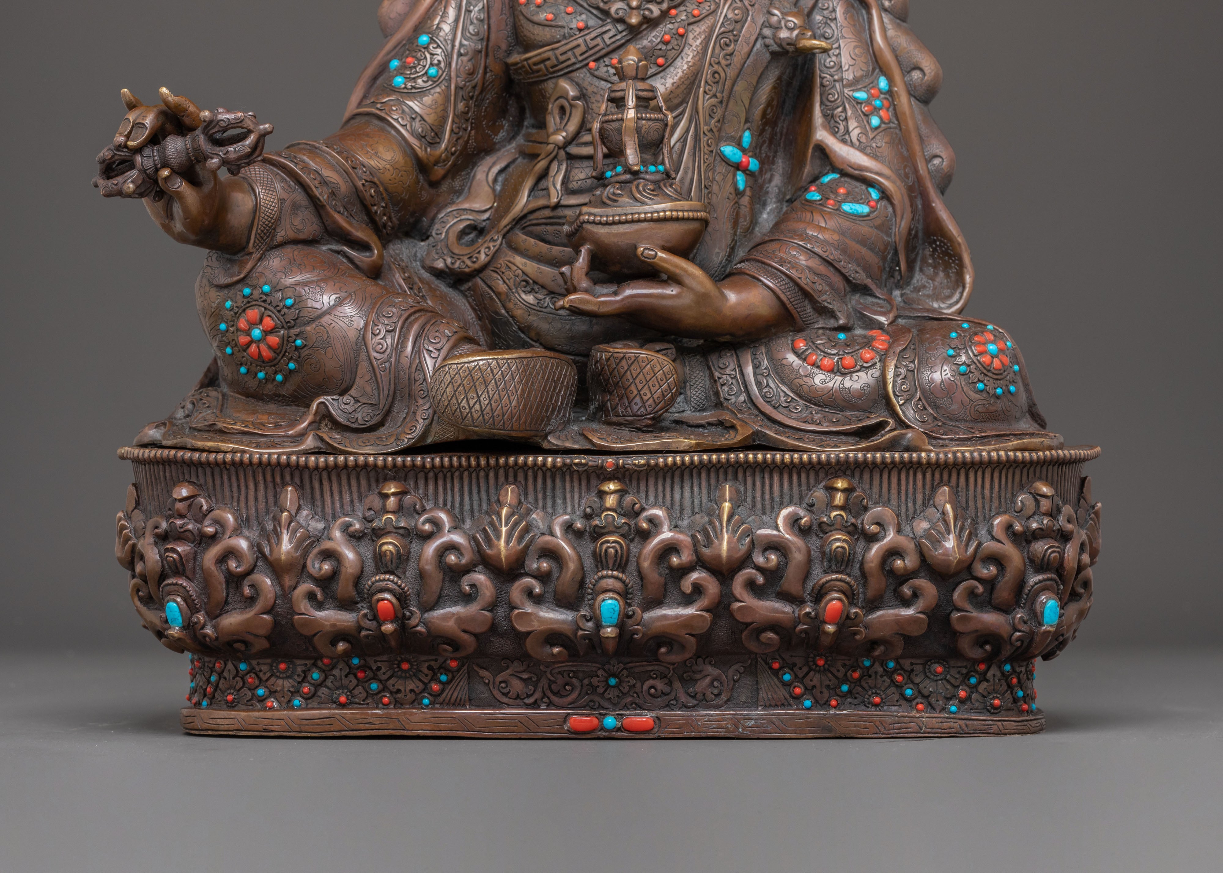 Handmade Guru Rinpoche Statue of Blessing and Power | Padmasambhava Artwork
