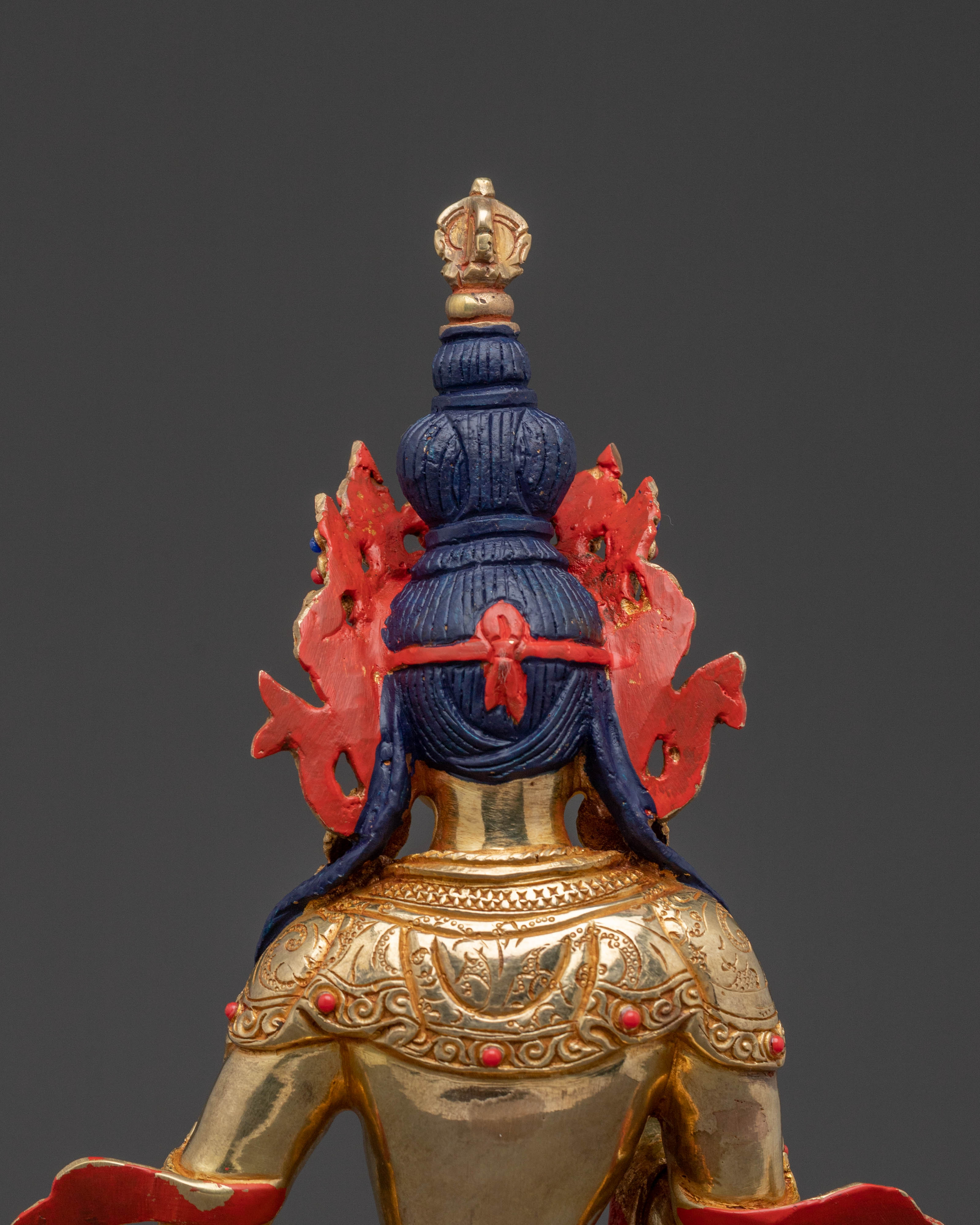 Statue of Vajrasattva for Sacred Spaces: Hand-Gilded Copper Artistry