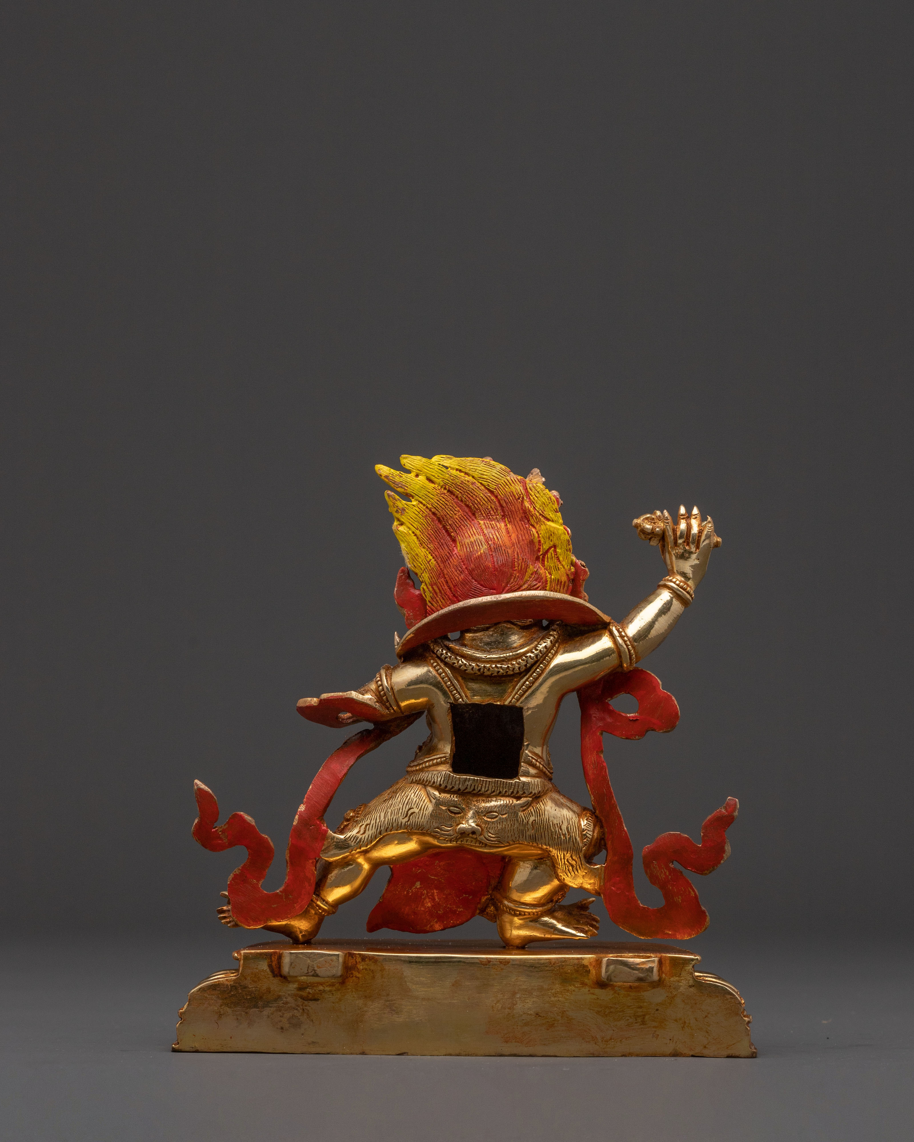 Golden Statue of Vajrapani Bodhisattva - Hand-Gilded Copper Art