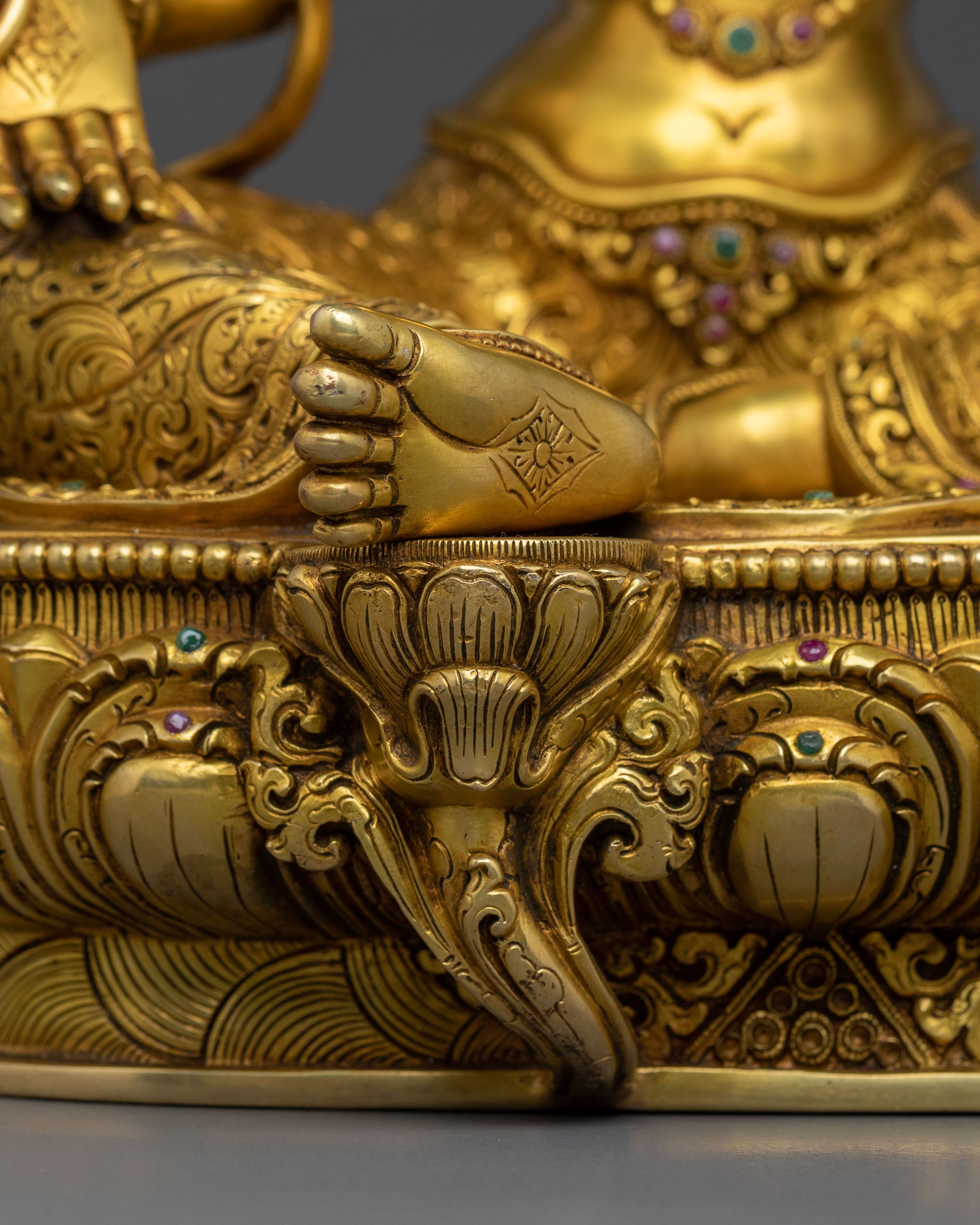 Green Tara 24K Gold Gilded Statue | Mother of all Buddhas