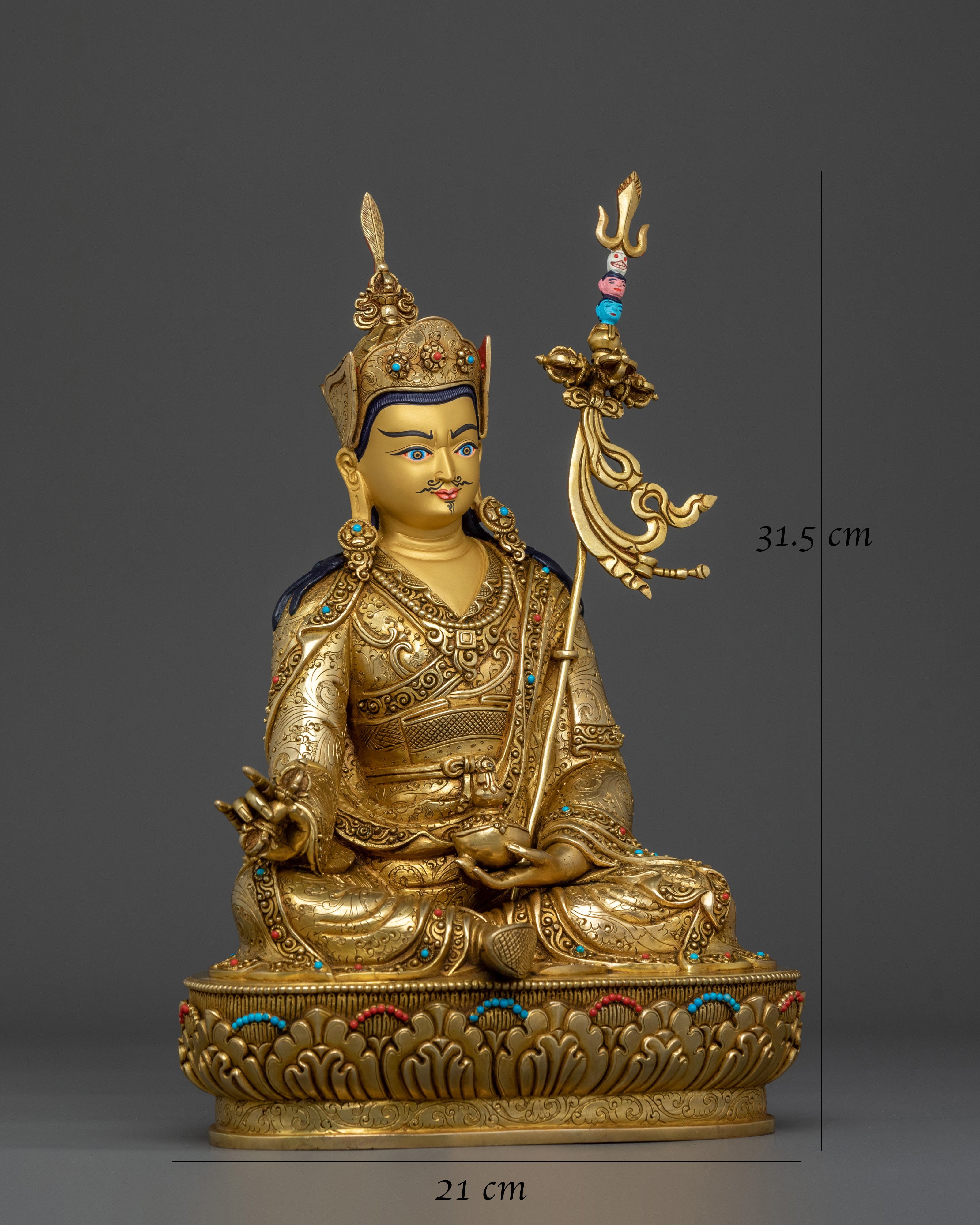 Handmade Guru Rinpoche Figurine | Lotus Born Master