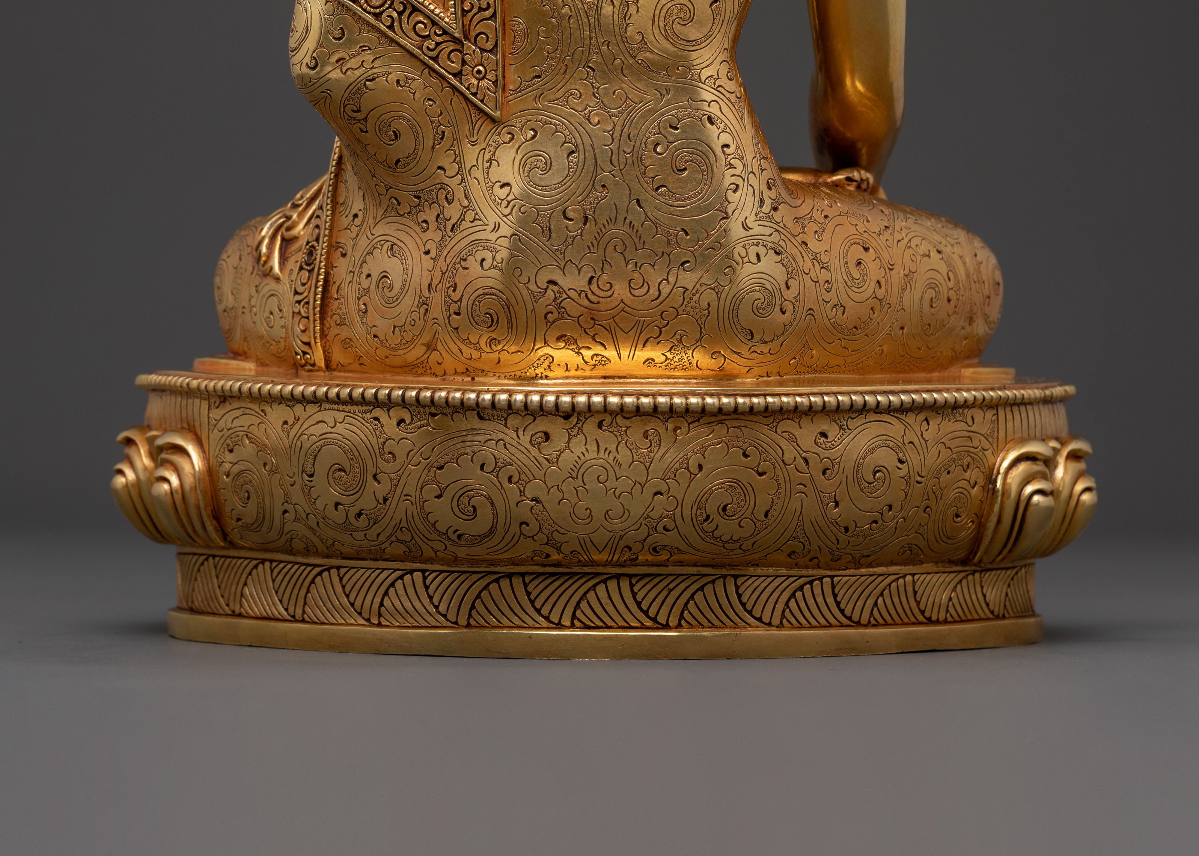 Shakyamuni Buddha Statue | Handcrafted 24K Gold Gilded Sculpture