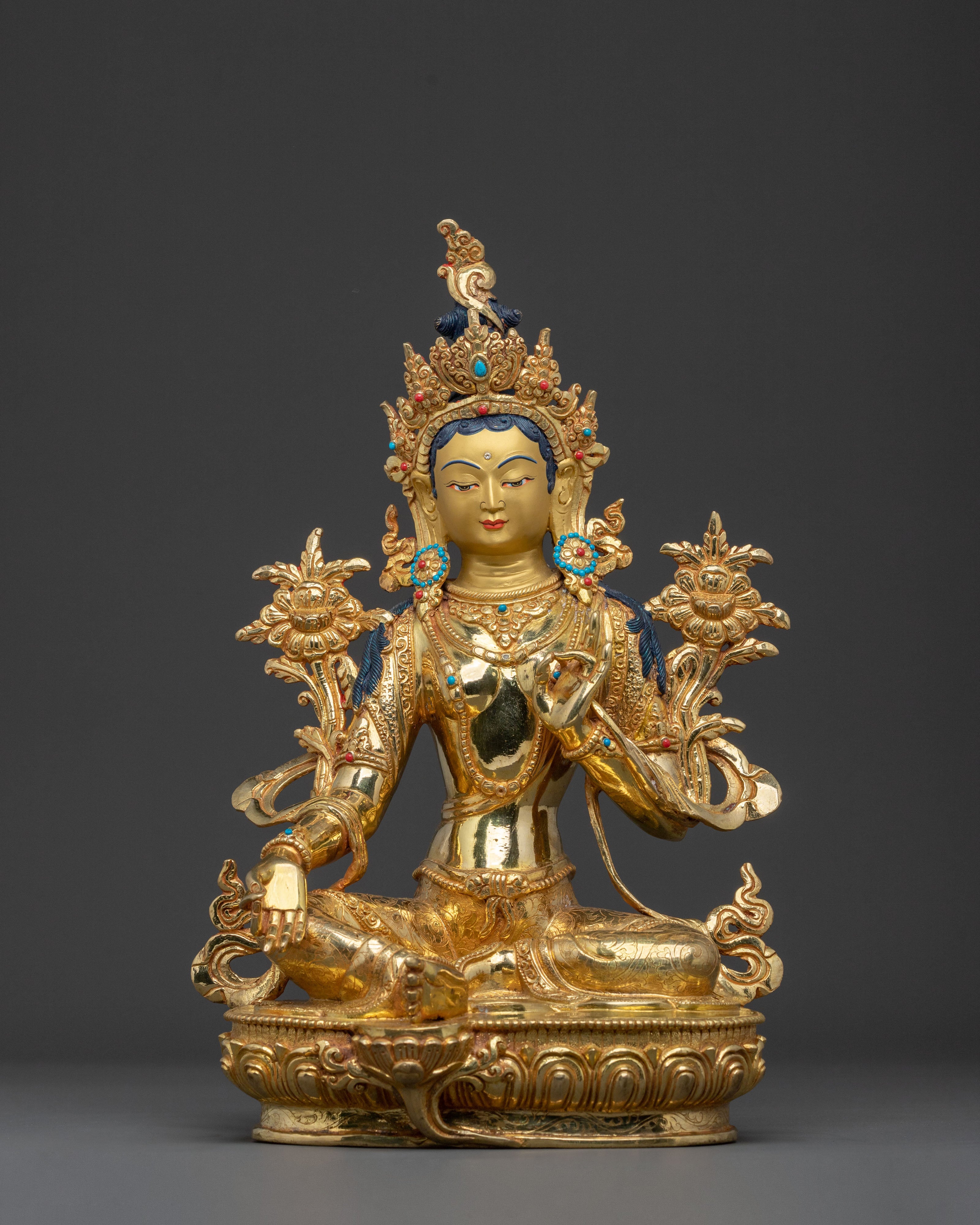 Green Tara Sacred Statue of Swift Protection | Divine Compassion Deity