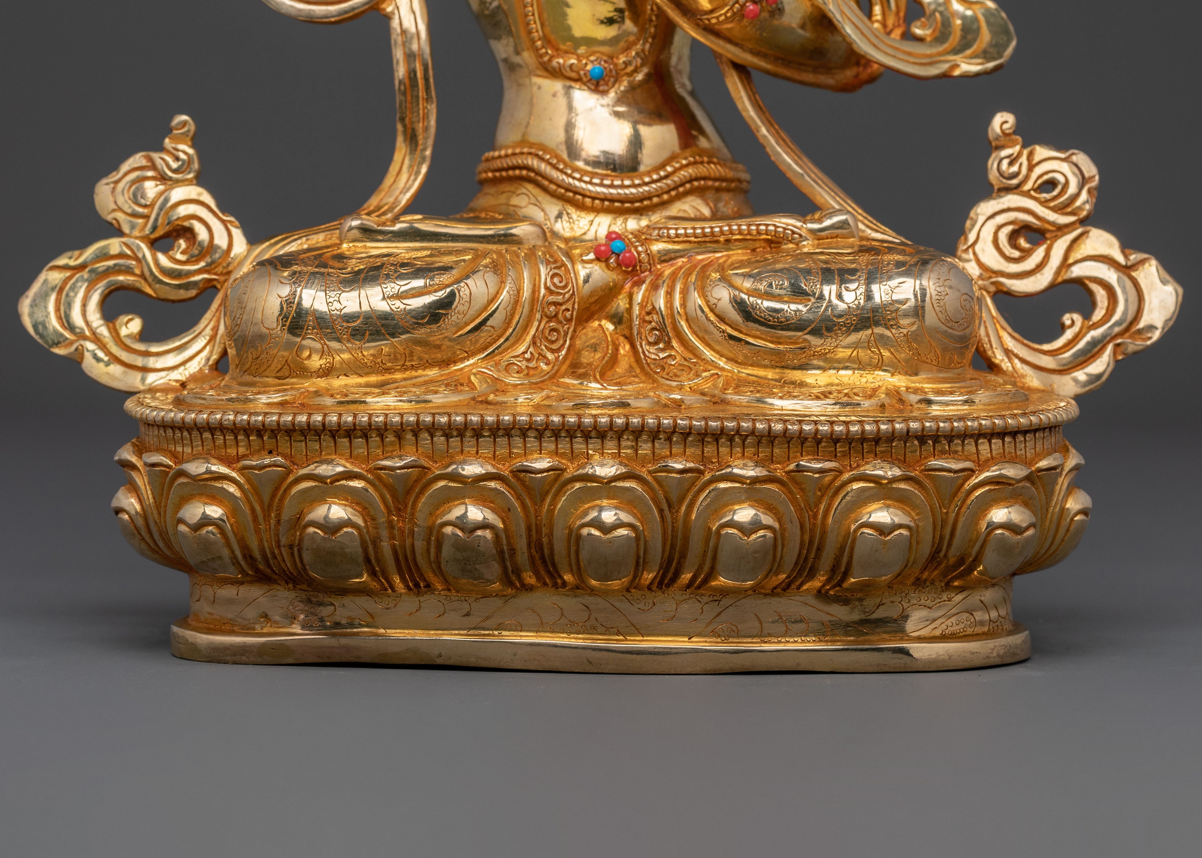 Manjushri 24k Gold Golden Statue | Wisdom and Insight