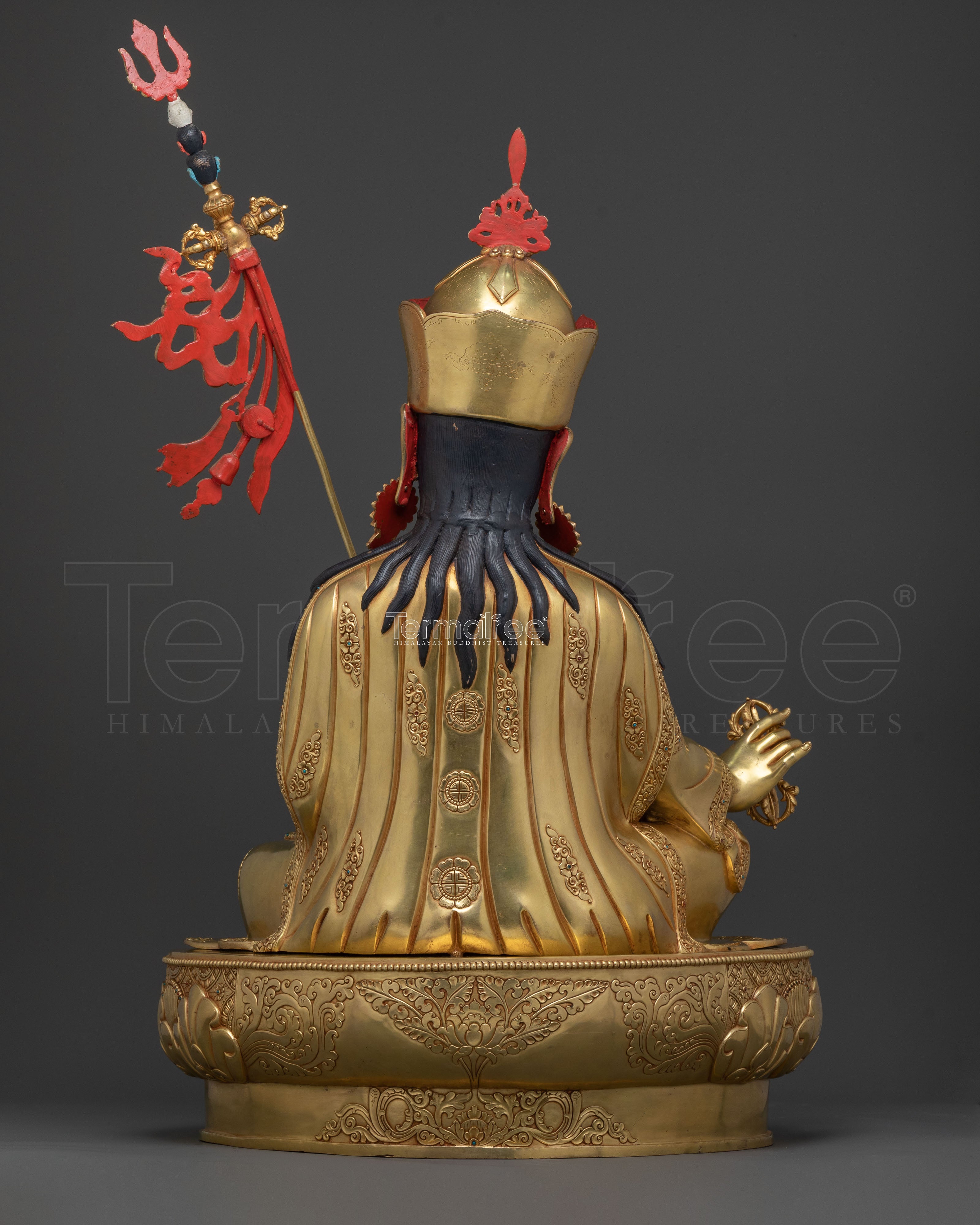 Guru Rinpoche Sacred Lotus Statue | 24K Gold Gilded
