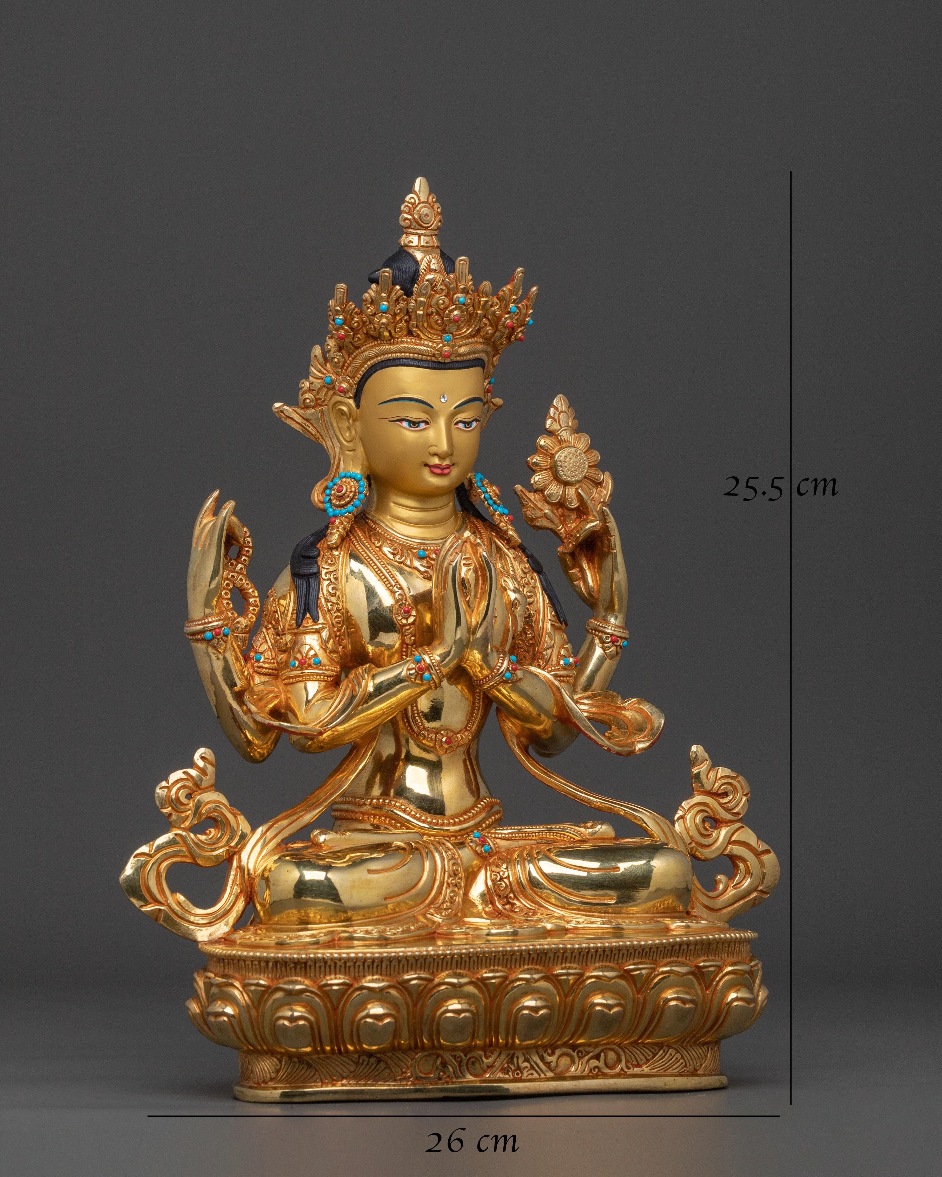 Himalayan Four Armed Chenrezig Statue | Home Decor