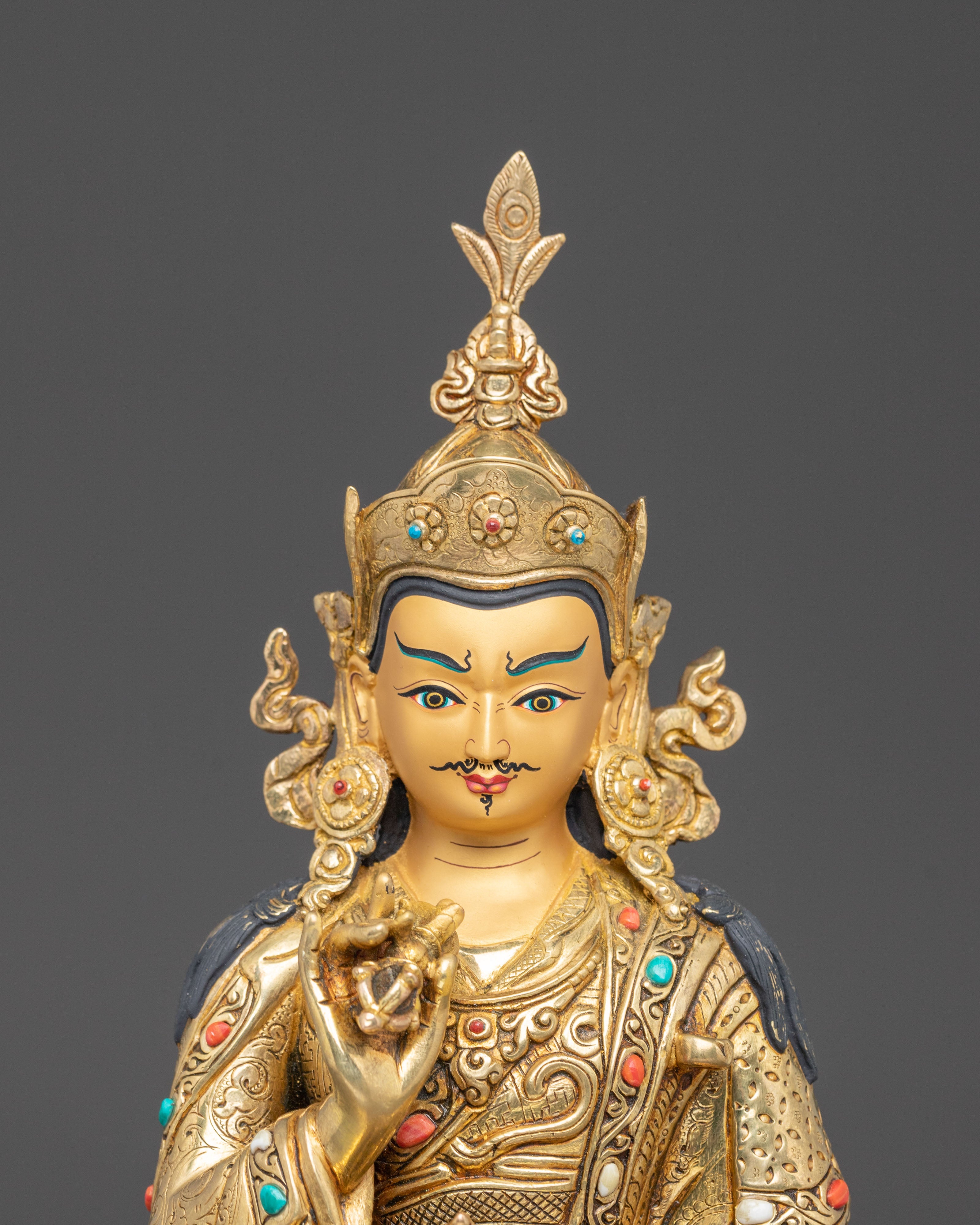 Golden Statue of Guru Set | Himalayan Spiritual Masters