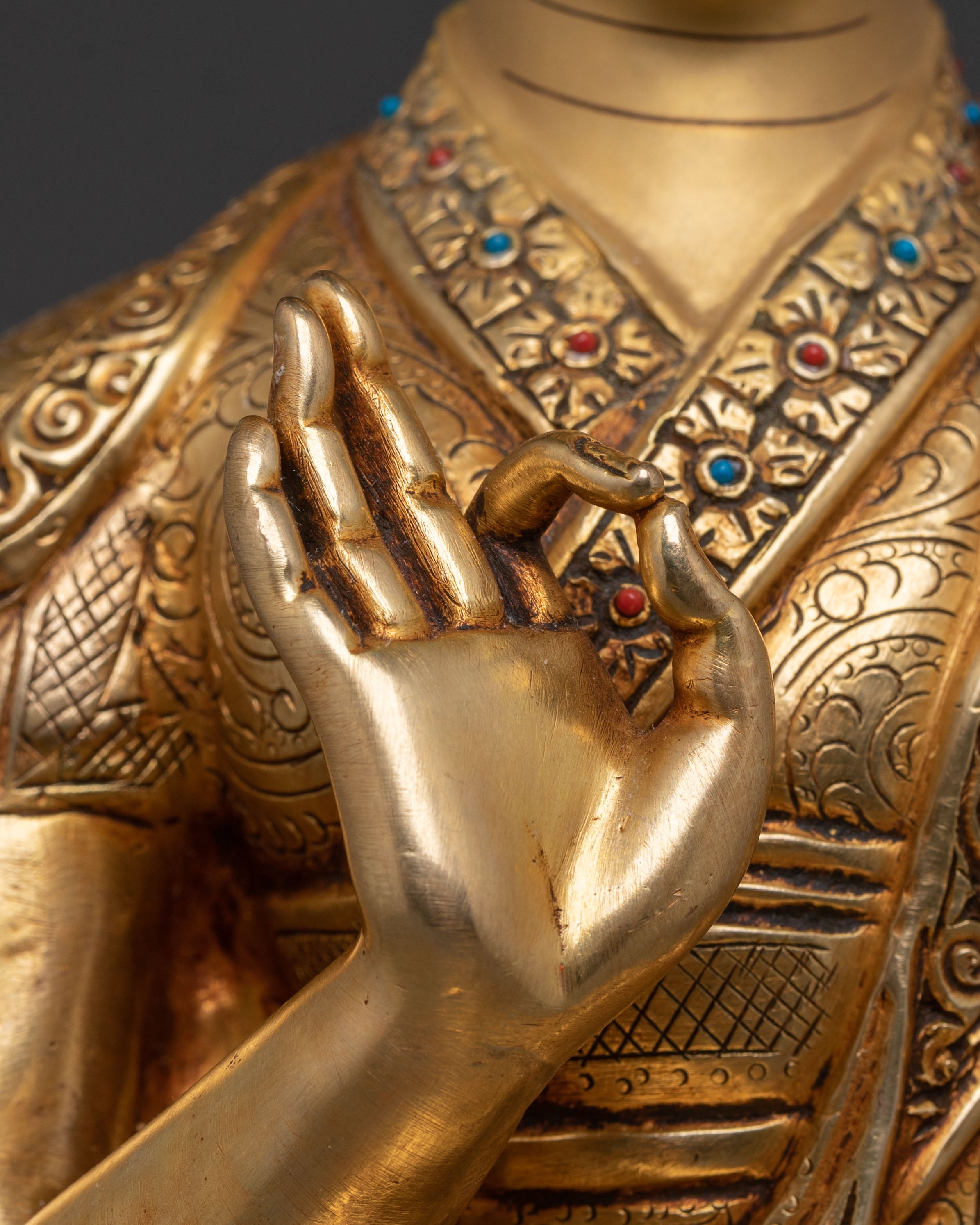 Tsongkhapa Sacred Statue with Disciples | Spiritual Icons