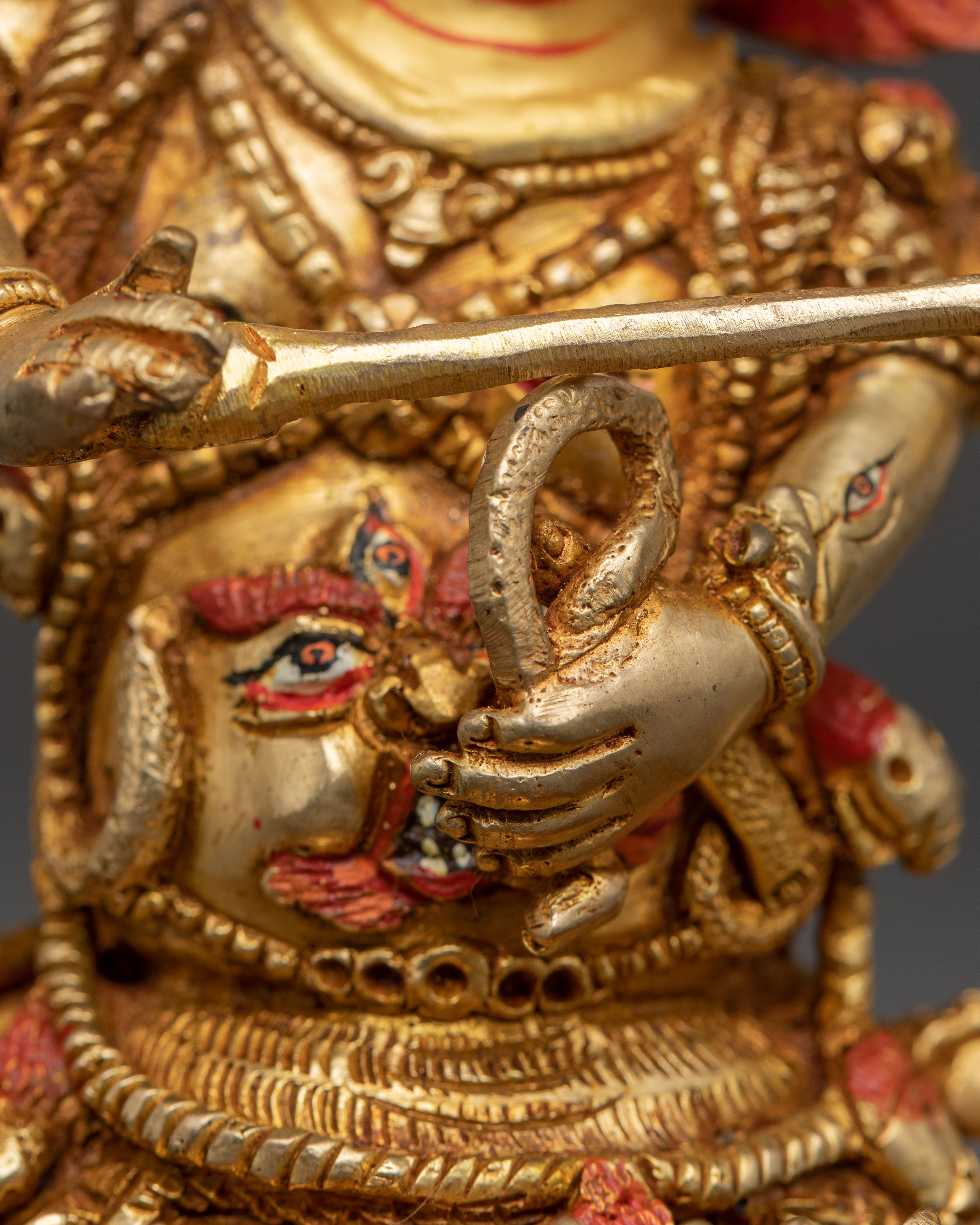 Three Tibetan Protector Deities Statue Set | Rahula, Dorje Legpa & Ekajati Statue Set