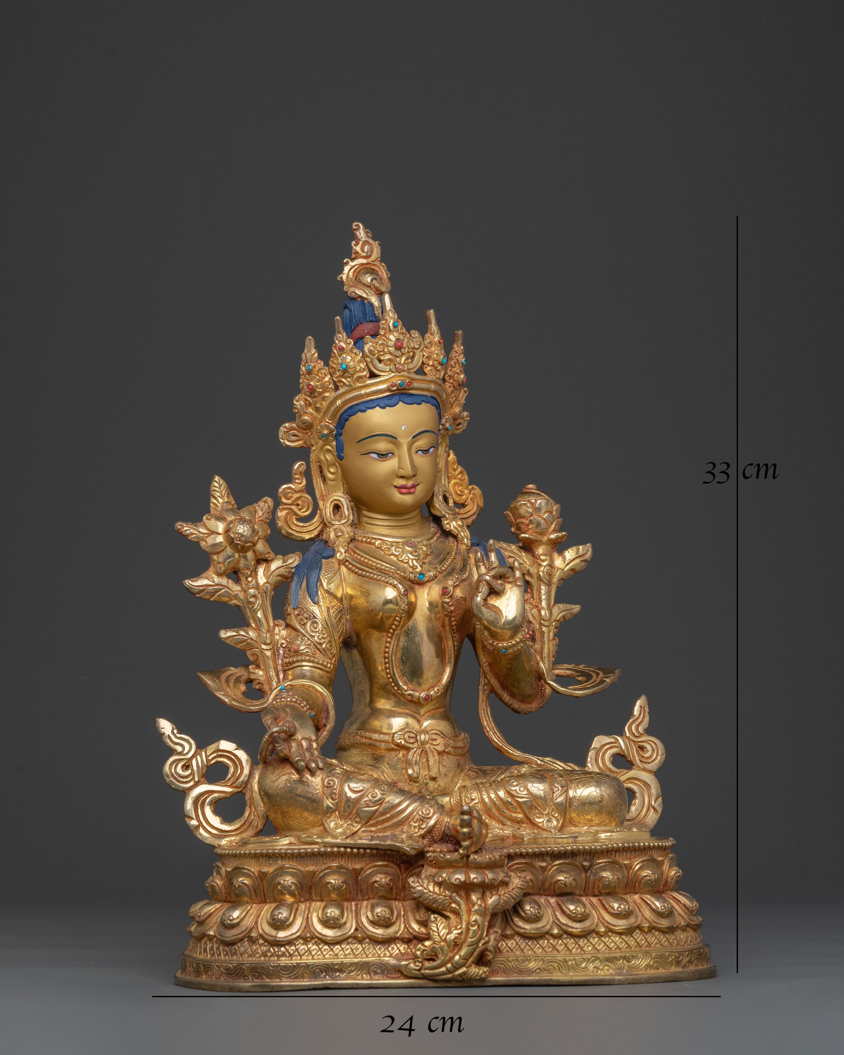 Green Tara Fearless Protector Statue: Goddess of Compassion