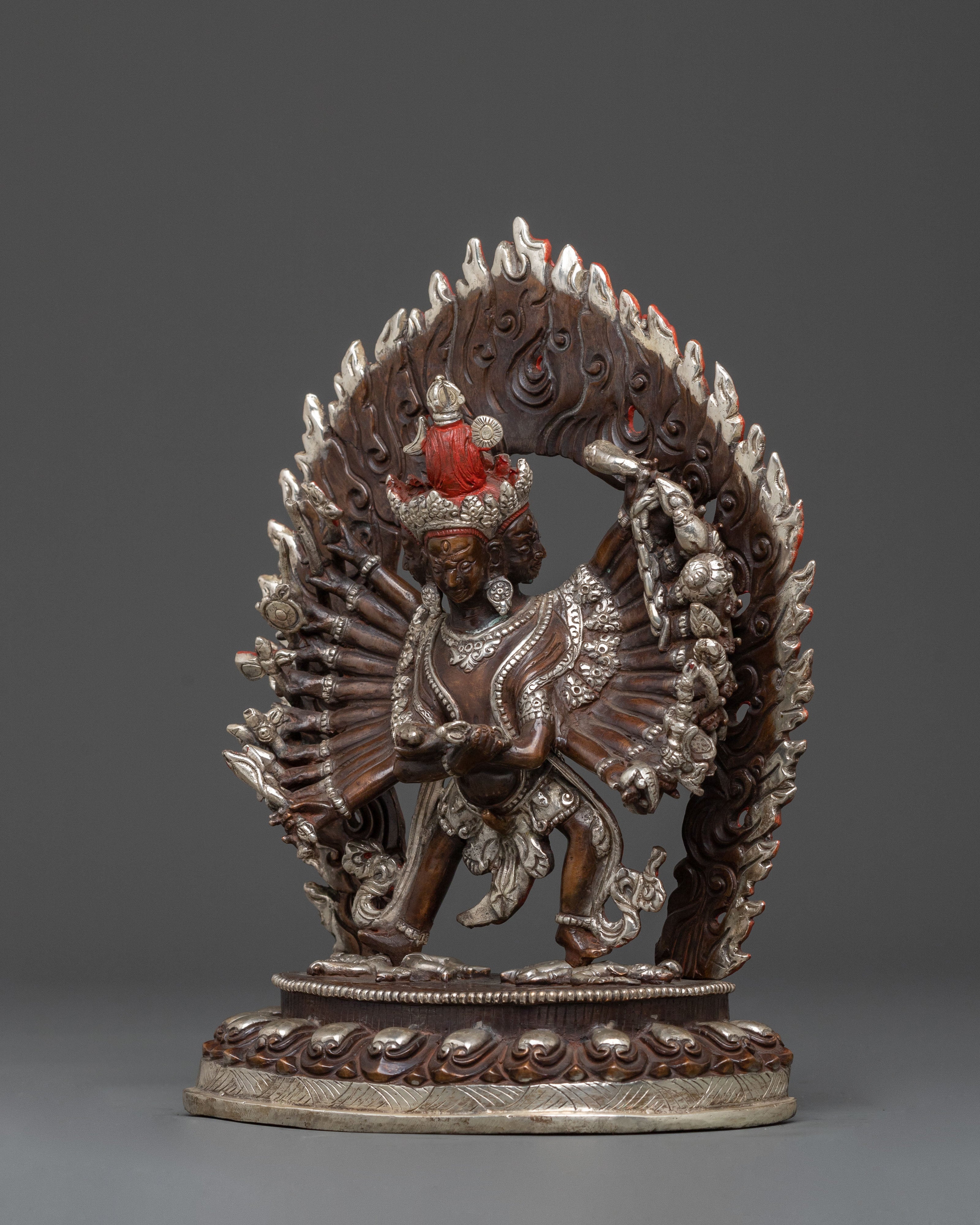 Chakrasamvara: Handcrafted Oxidized Copper Figurine