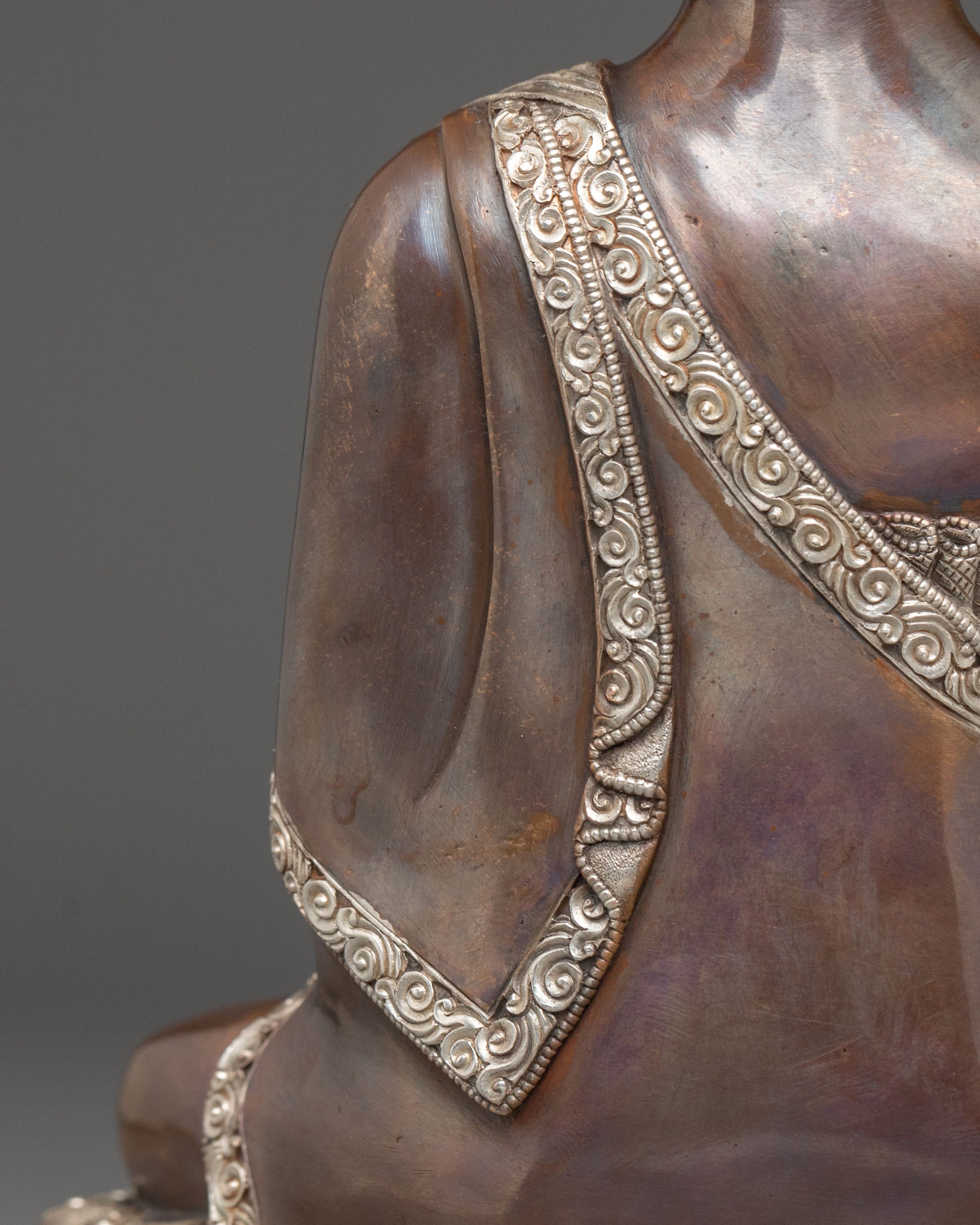 Medicine Buddha Statue: Oxidized Copper Healing Figurine