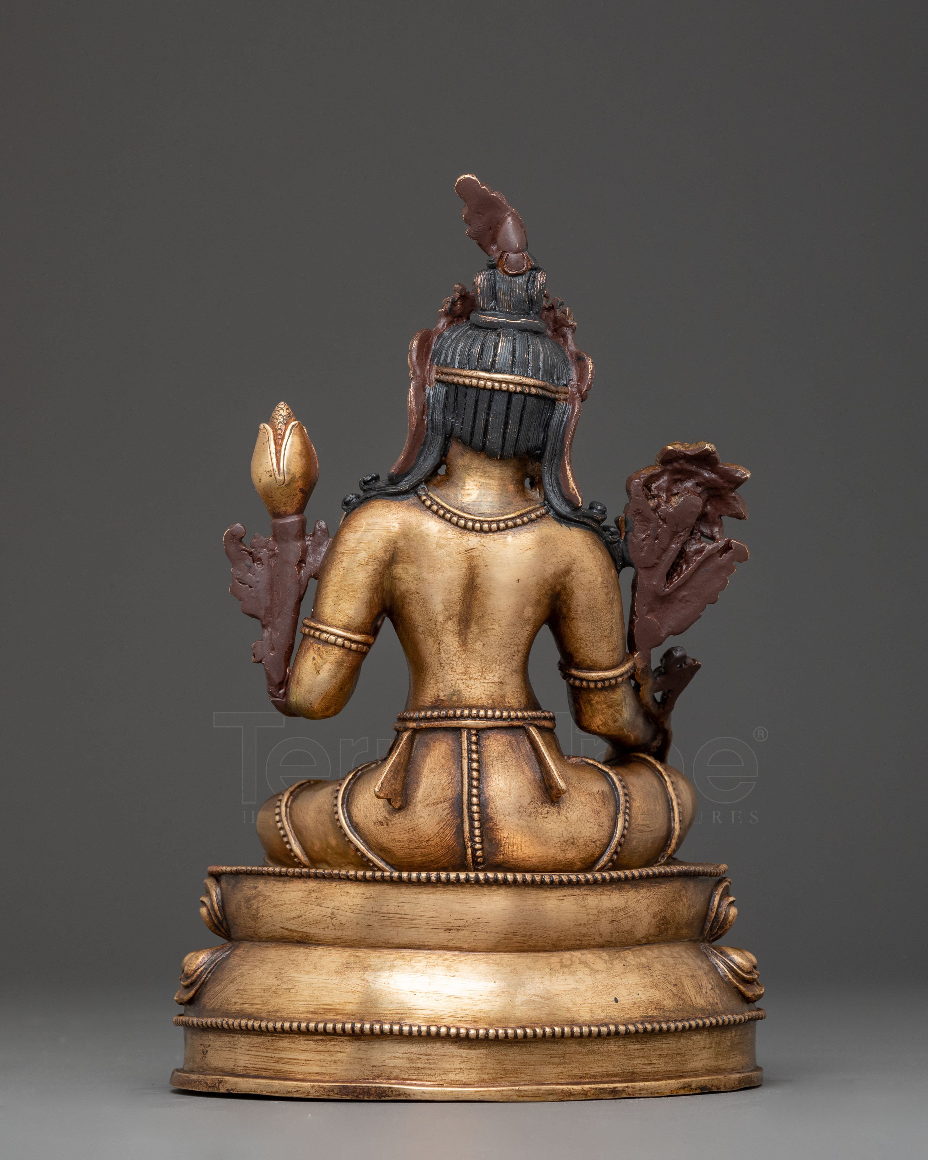 Oxidized Statue of Mother Green Tara | Traditional Tibetan Artwork