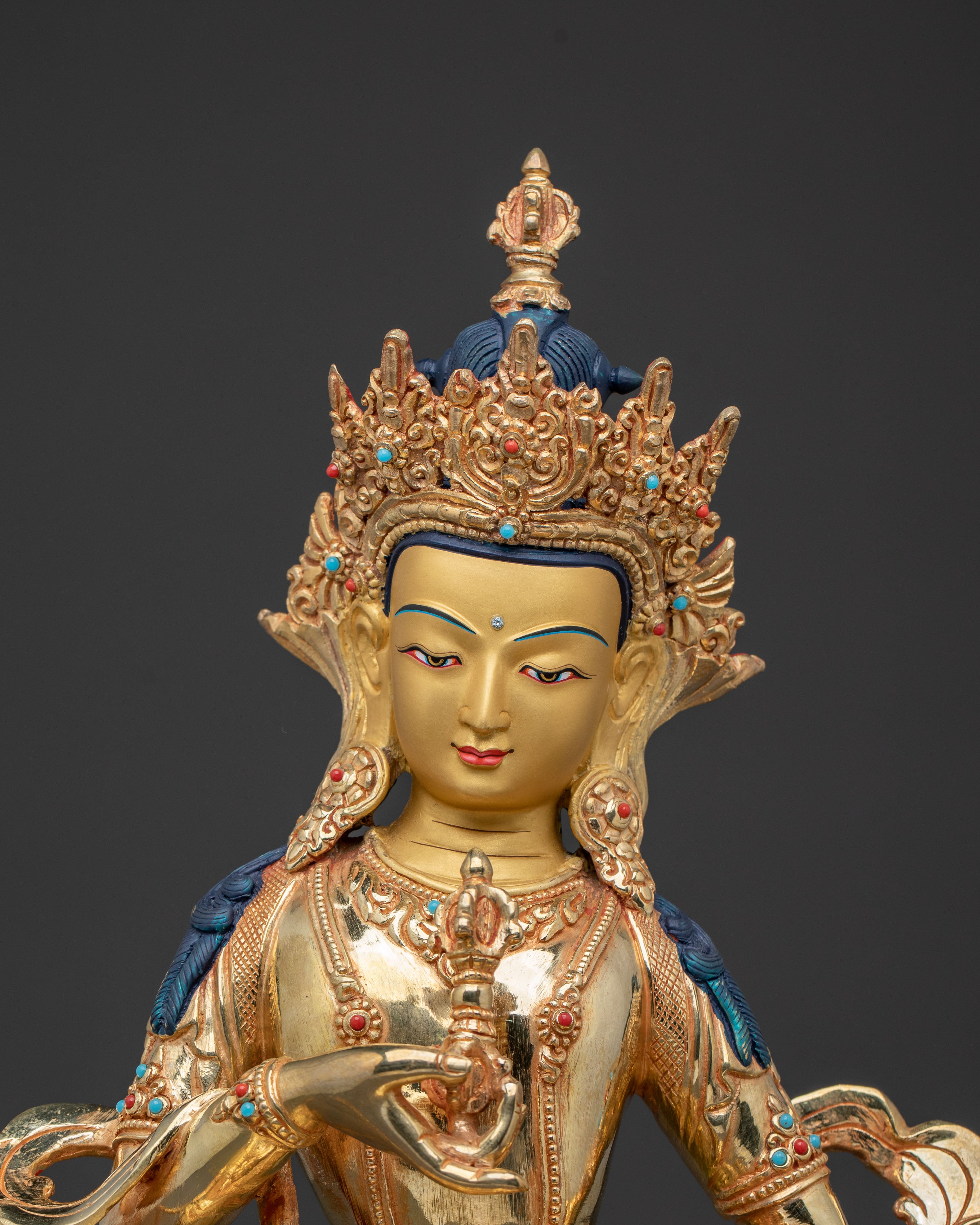 Vajrasattva Buddha | 24k Gold Gilded Figure