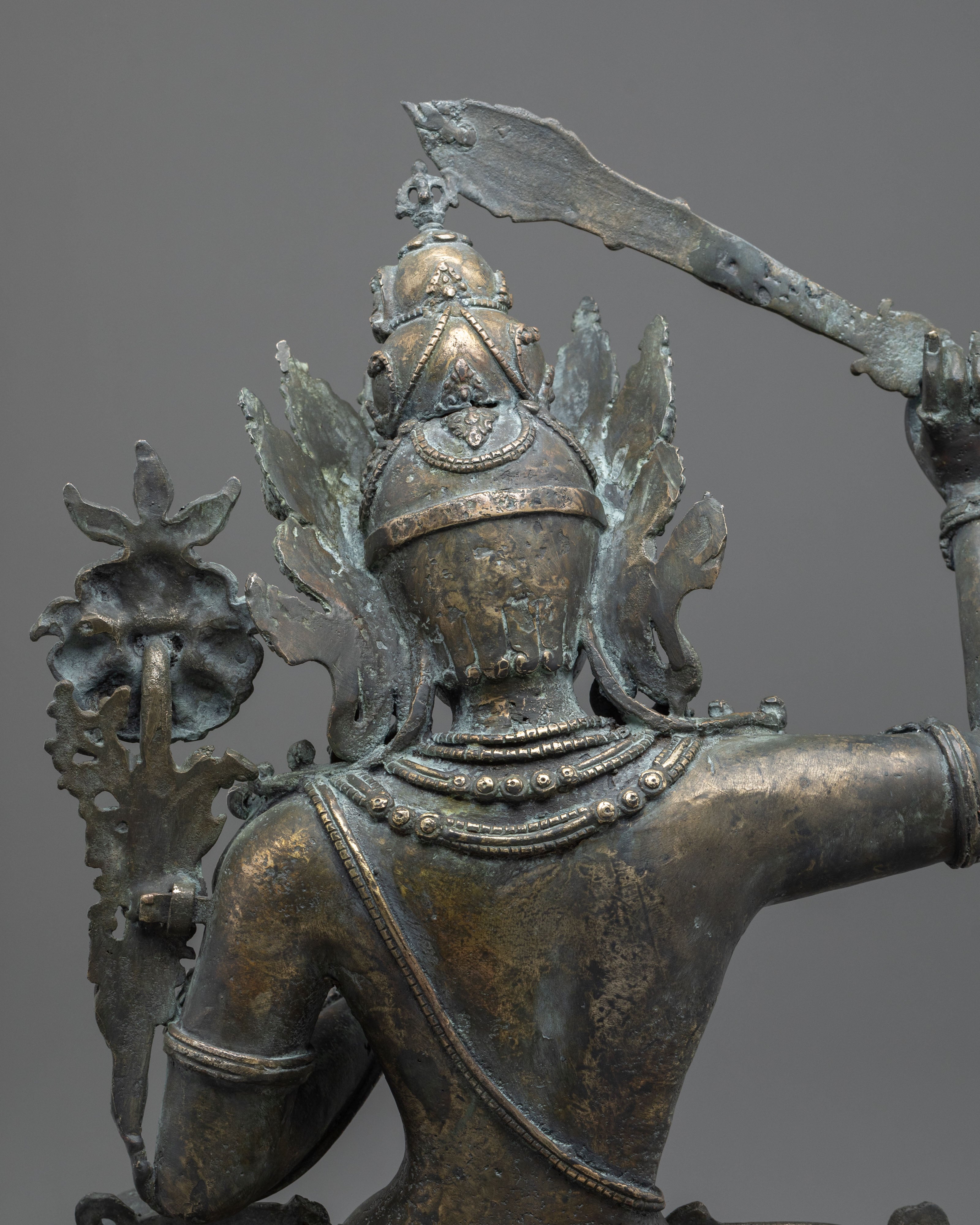 Handmade Manjughoṣa Statue | Sacred Antique Finish