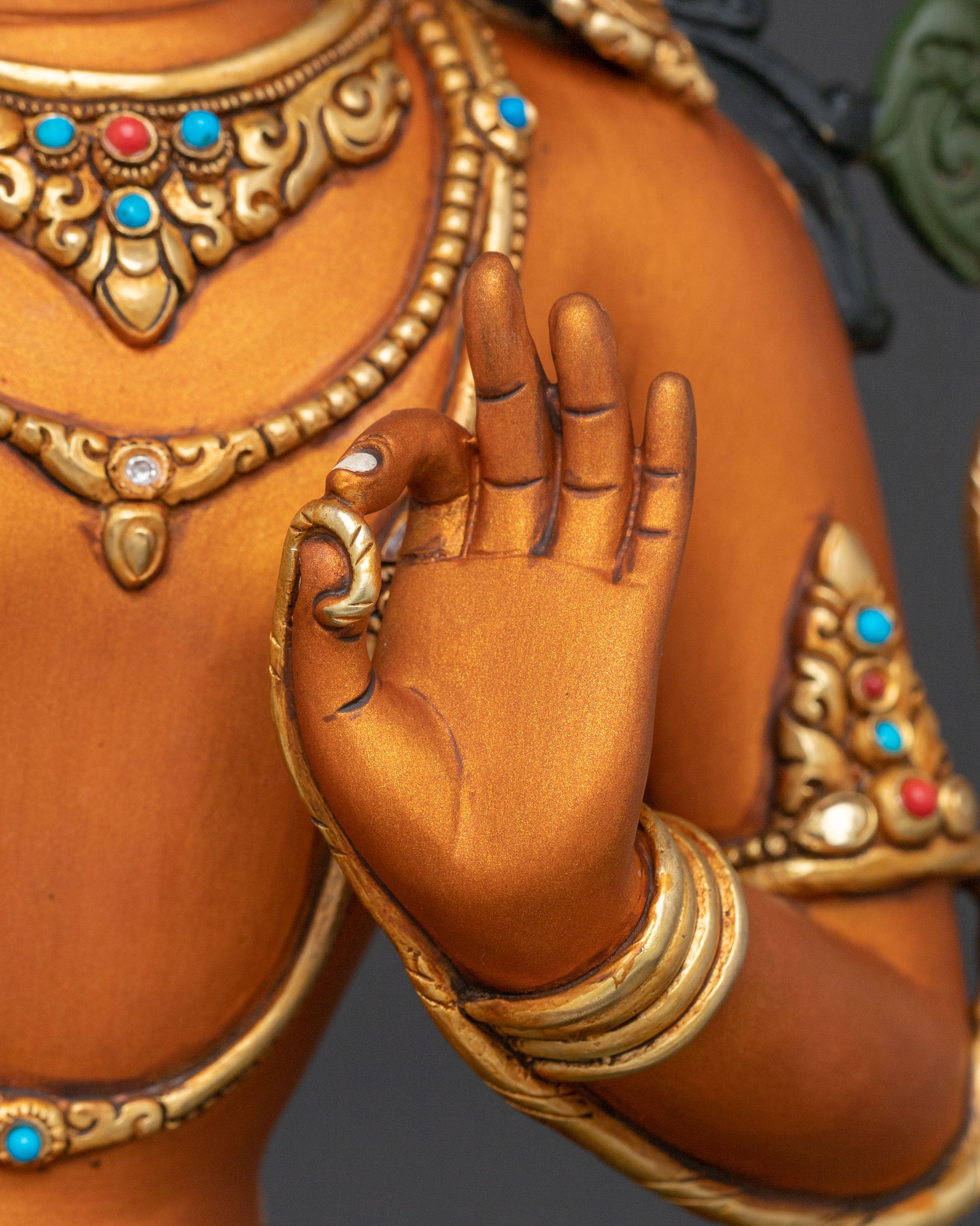 Simhanada Manjushri Buddhist Handcrafted Statue
