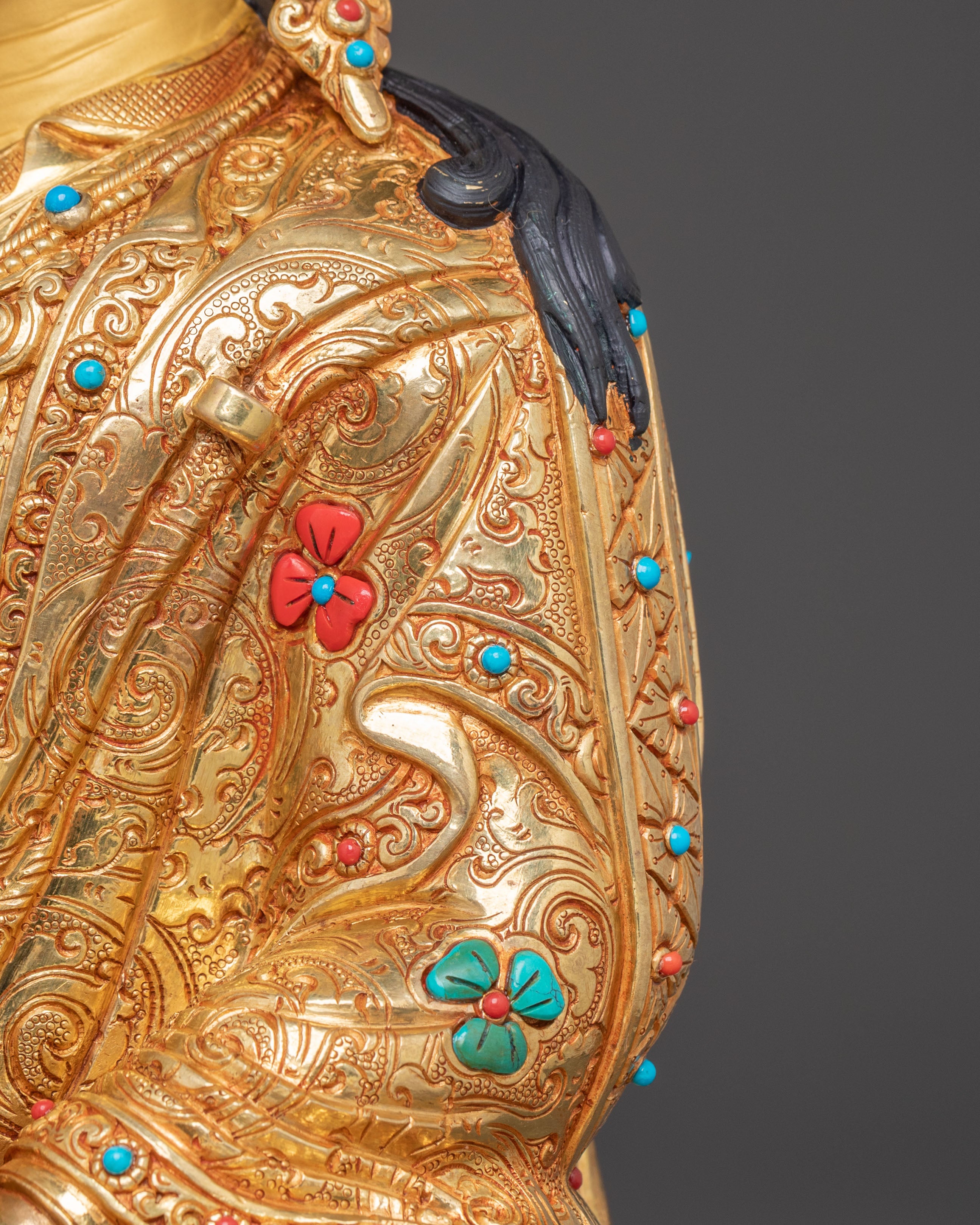 Handmade Copper Sculpture of Padmasambhava | Tibetan Buddhism Icon