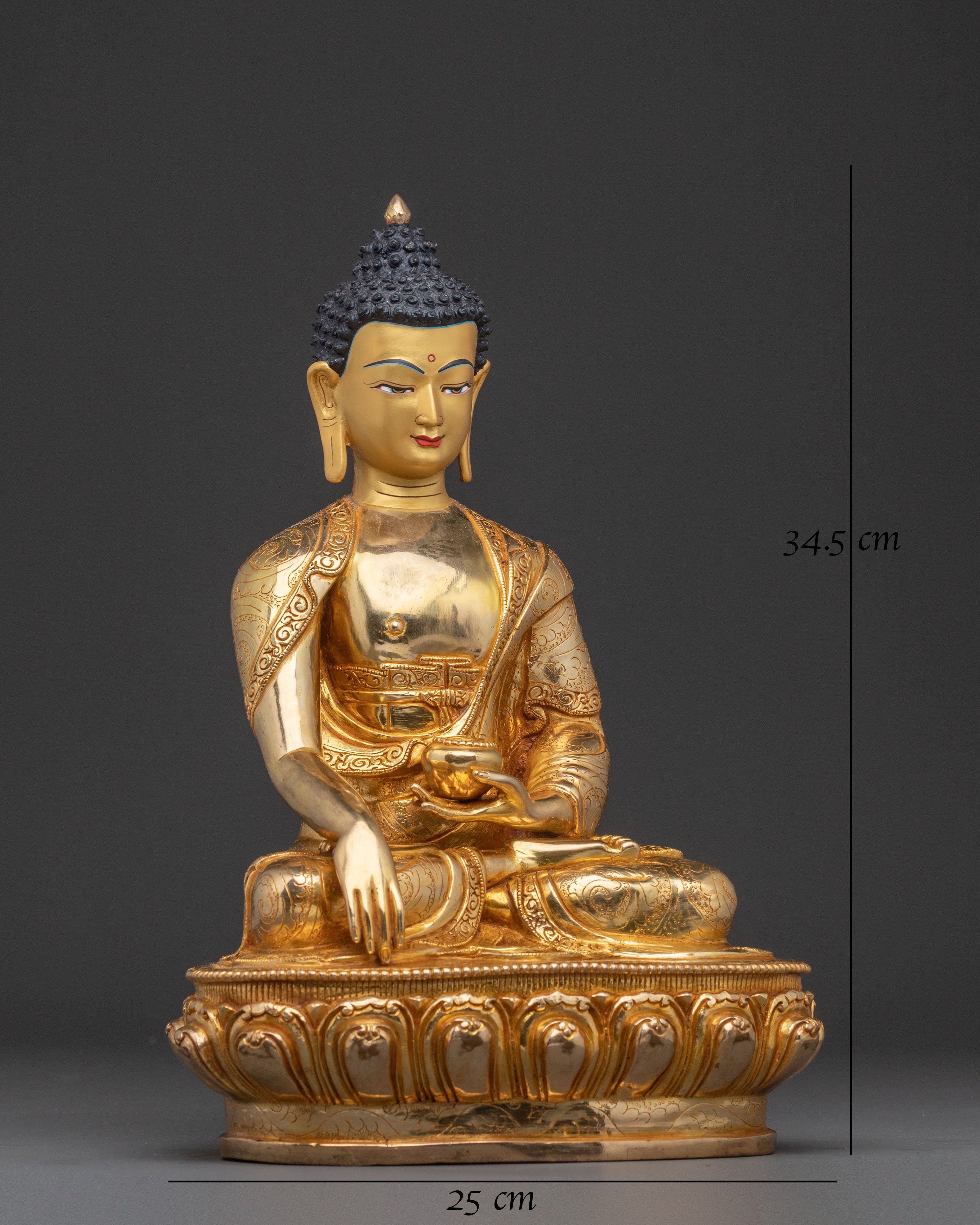 Shakyamuni Buddha Wisdom Statue – 24K Gilded Figure