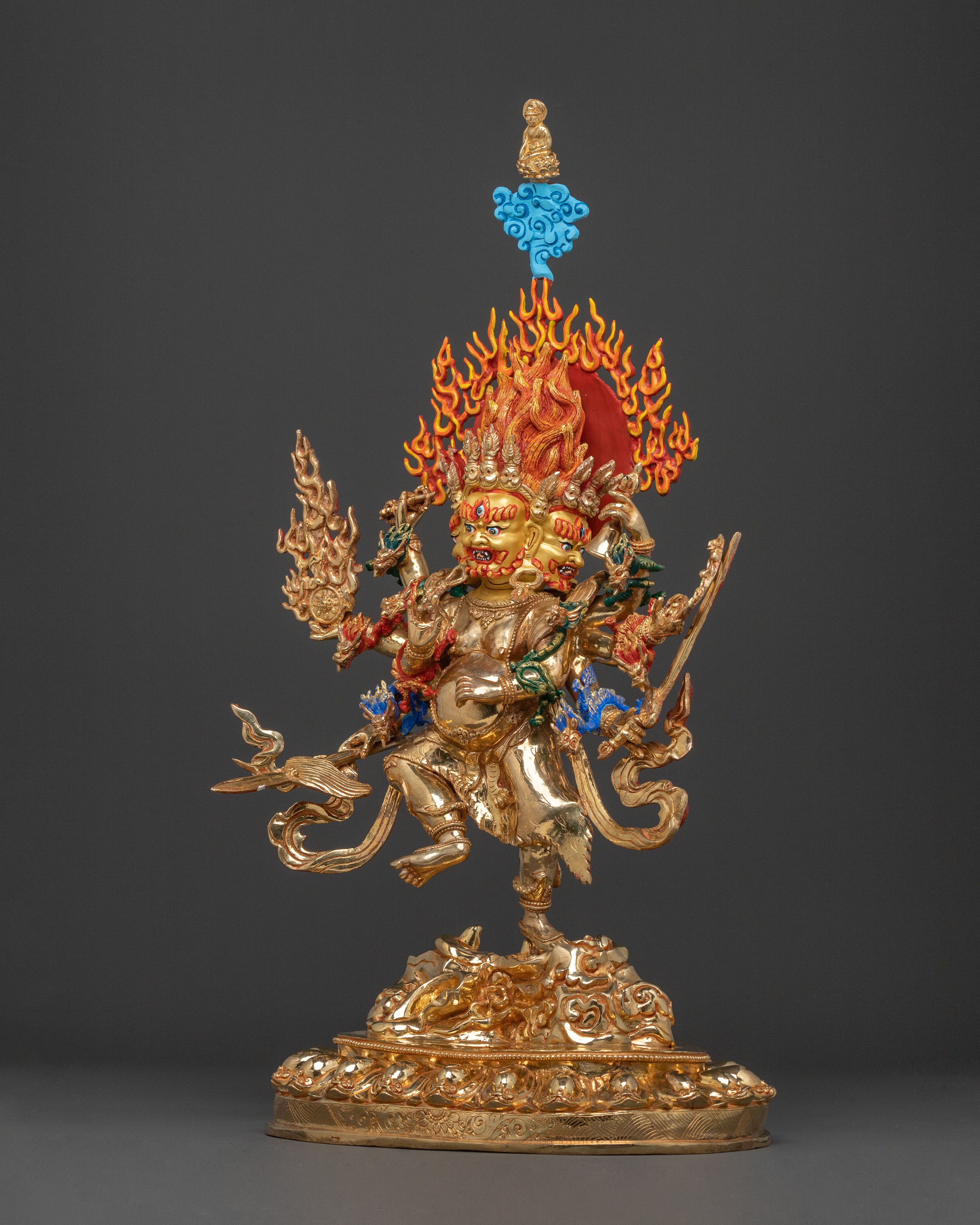 Ucchusma Protection Figure - Gilded Copper Statue
