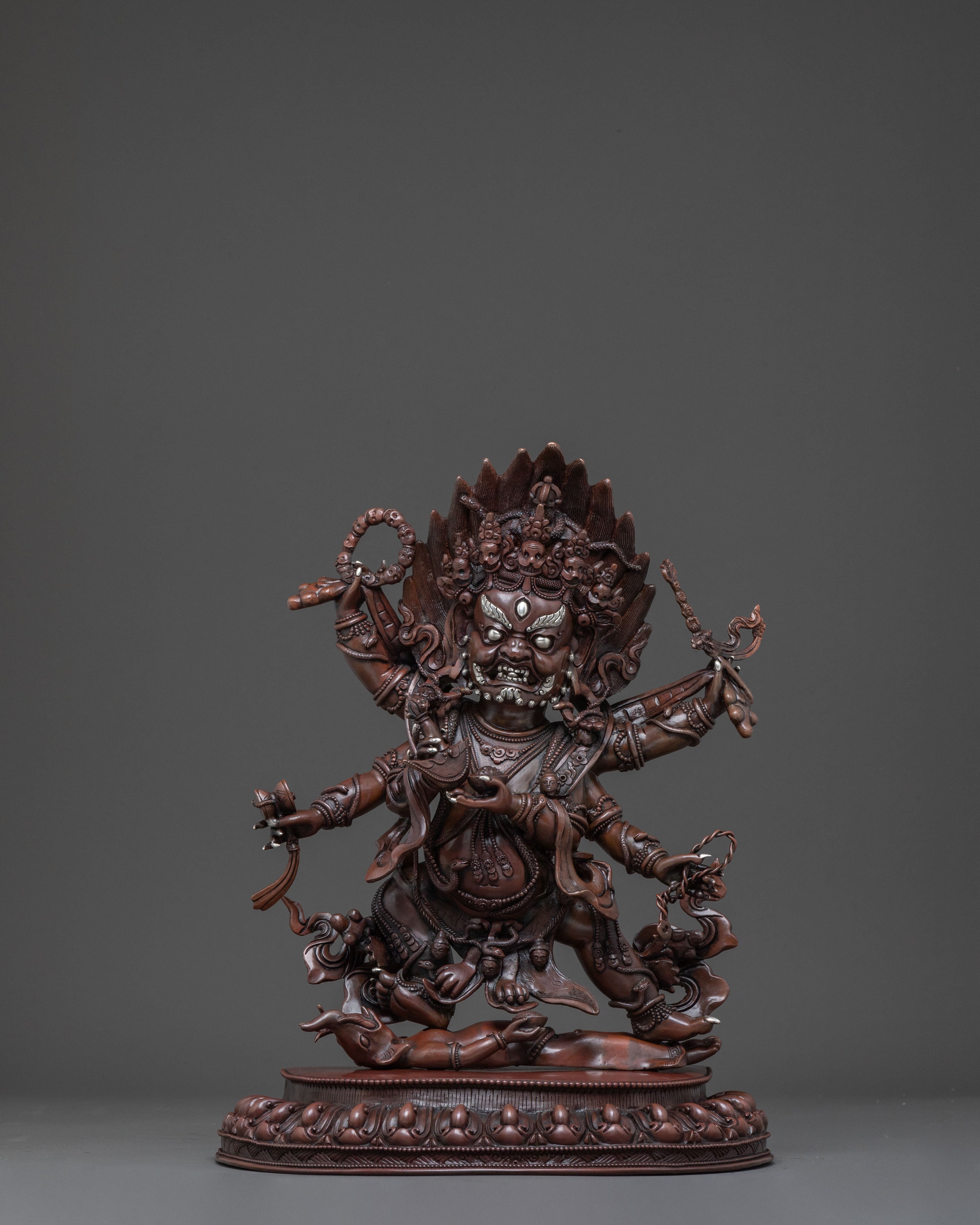 Handcrafted Six-Armed Mahakala Statue – Potent Protector Art