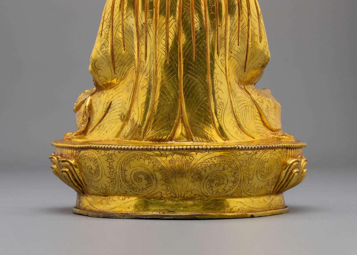 Guru Shapdum Tibetan Buddhist Sculpture: Sacred Master Statue
