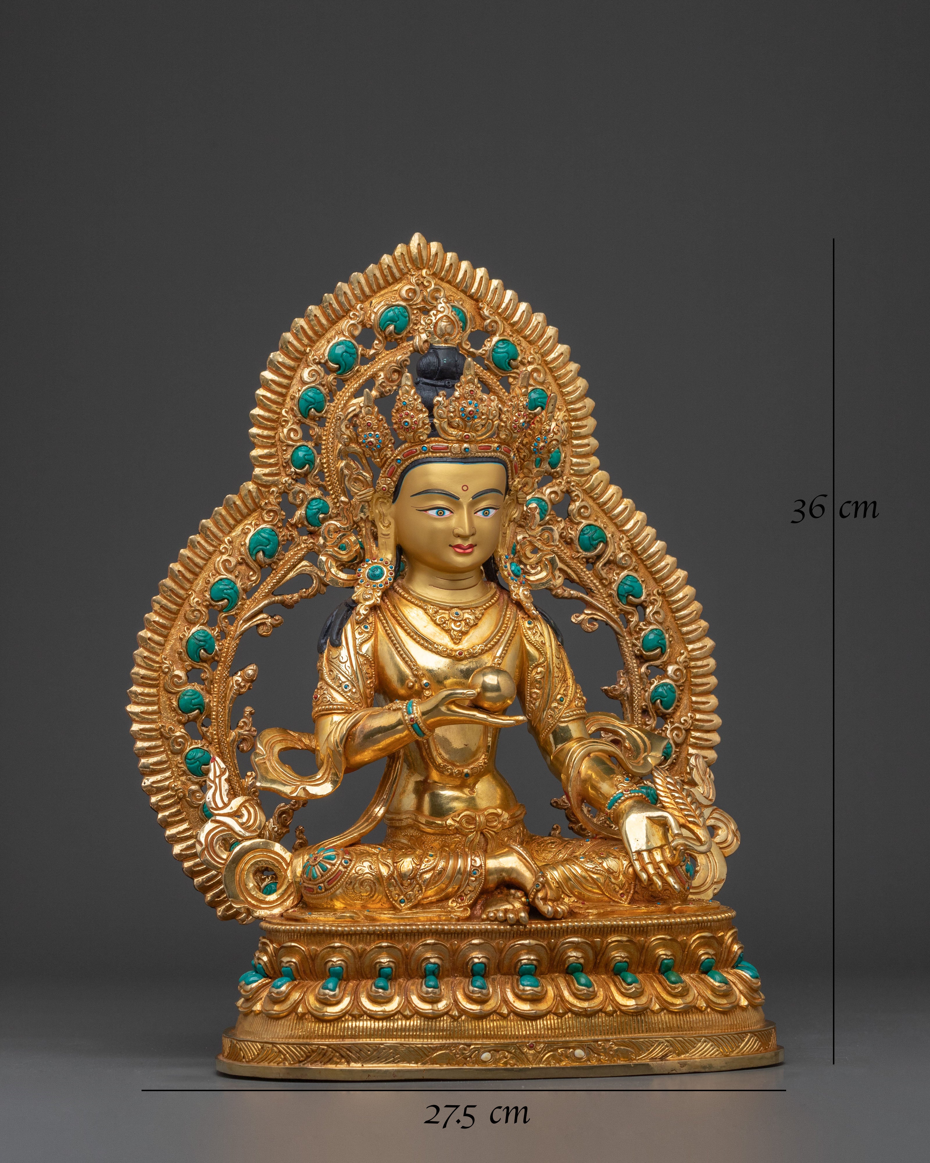 Kshitigarbha Statue | 24K Gold Gilded Buddhist Sculpture