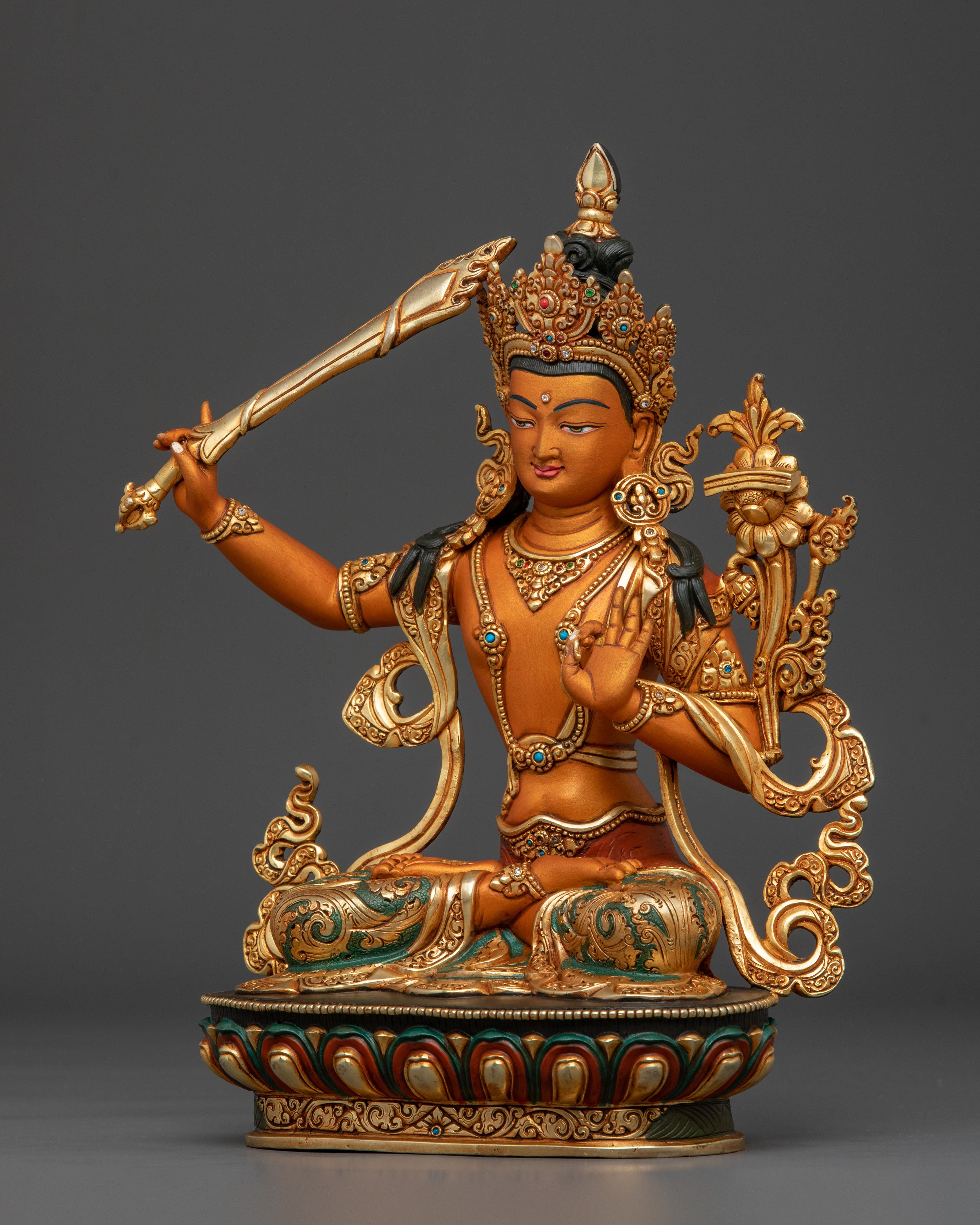 Manjushri Wisdom Statue | Himalayan Buddhist Deity