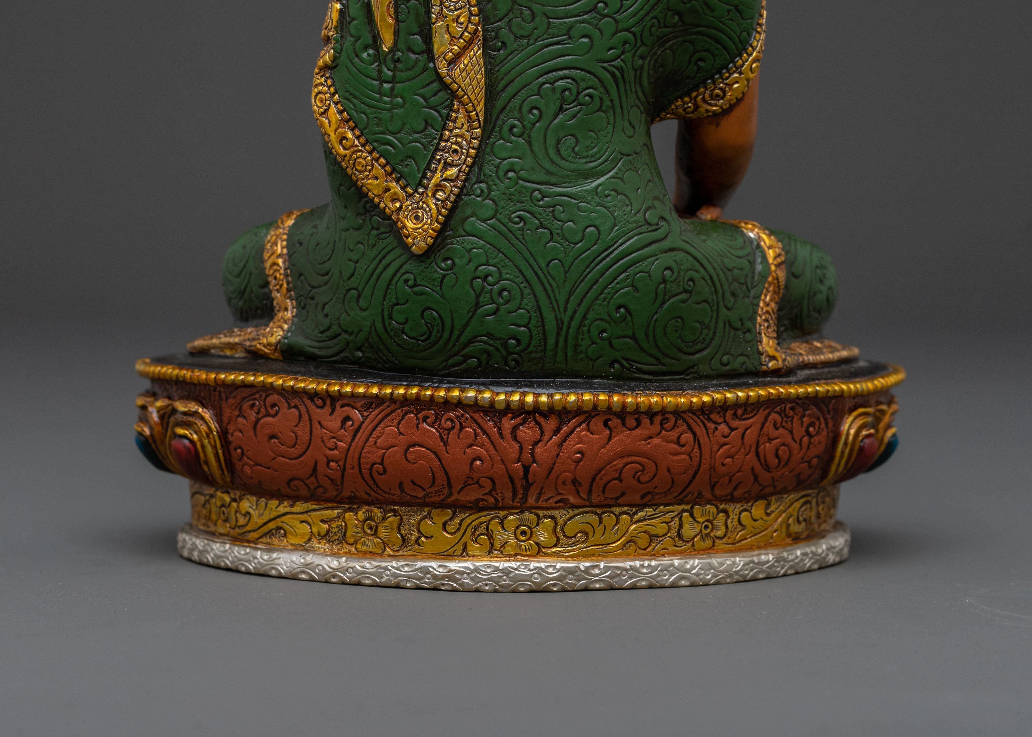 Shakyamuni Buddha Dharma Path Statue – Handcrafted Silver-Plated Serenity