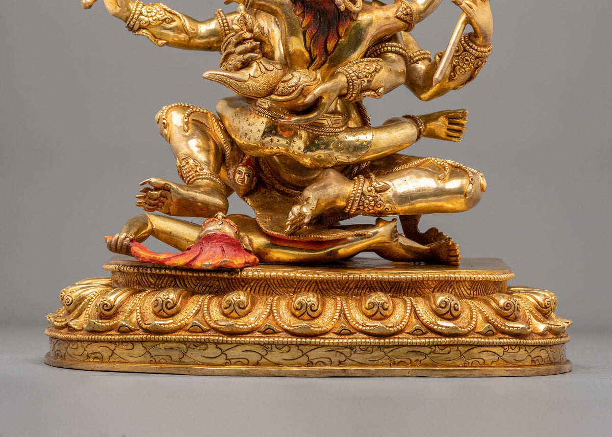 Chaturbhuja Mahakala Copper Sculpture
