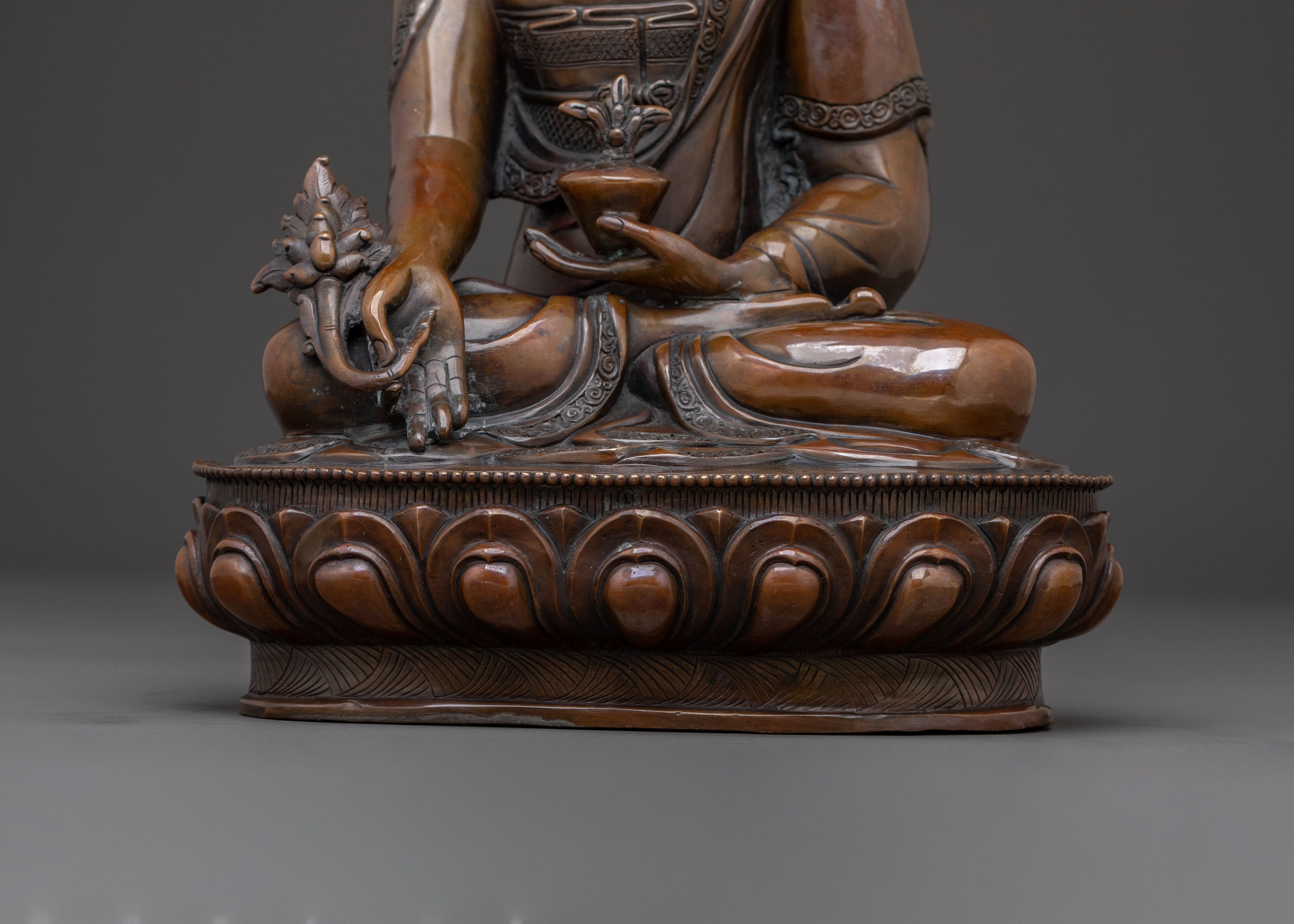 Medicine Buddha Spiritual Sculpture: Altar Decor